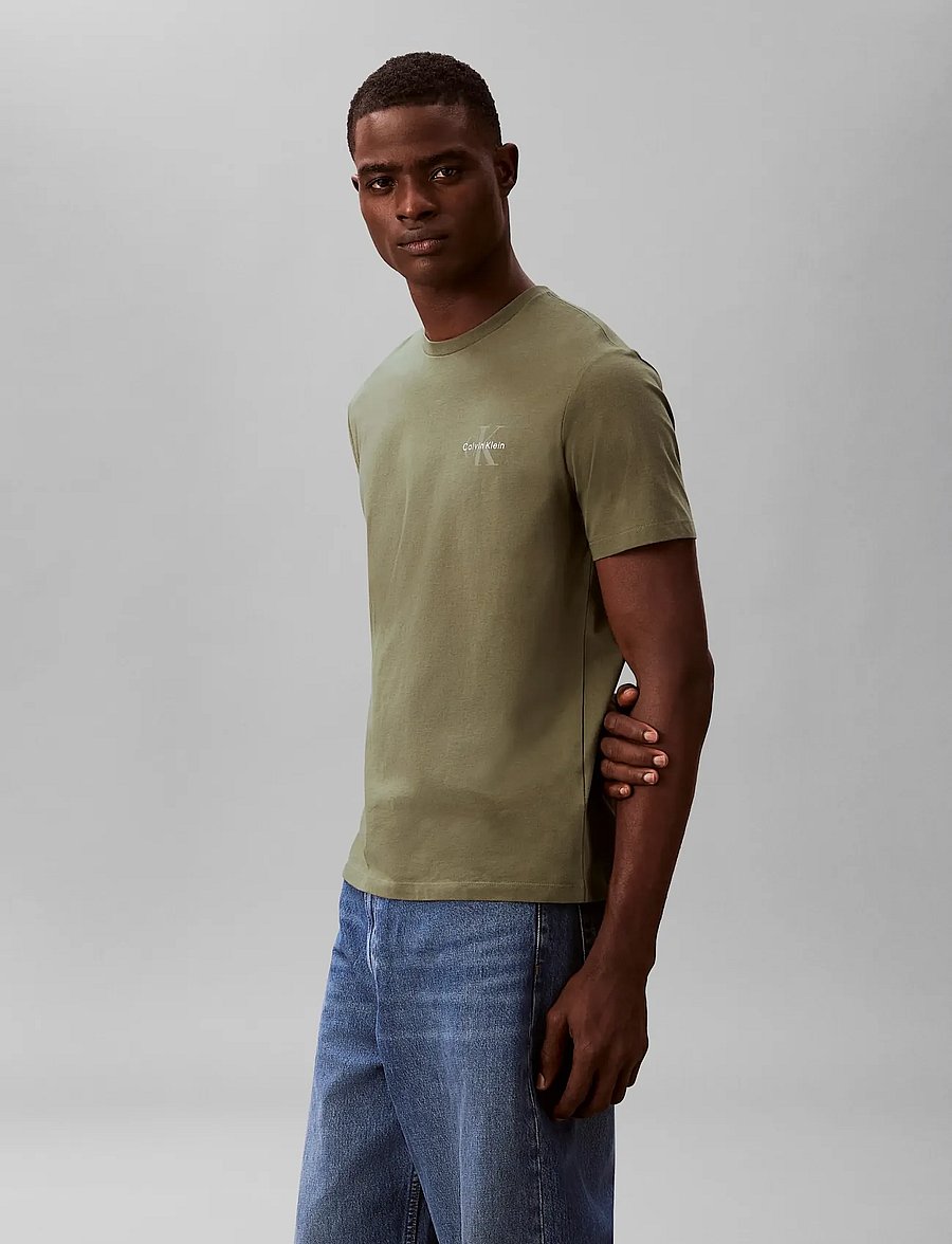 Calvin Klein Jeans - SS 30S JERSEY CLASSIC MICRO MONO - lühikeste varrukatega t-särgid - dusty olive - 4