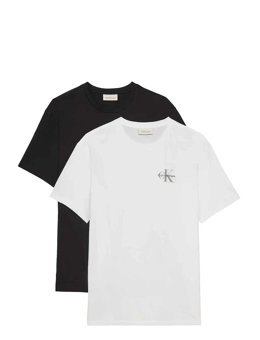 Calvin Klein Jeans - SS 30S CLASSIC MICRO MONOLOGO TE - kurzärmelige t-shirts - black bright white - 1