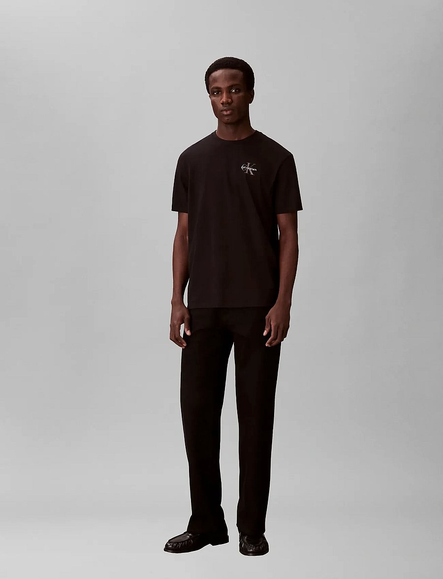 Calvin Klein Jeans - SS 30S CLASSIC MICRO MONOLOGO TE - kurzärmelige t-shirts - black bright white - 0