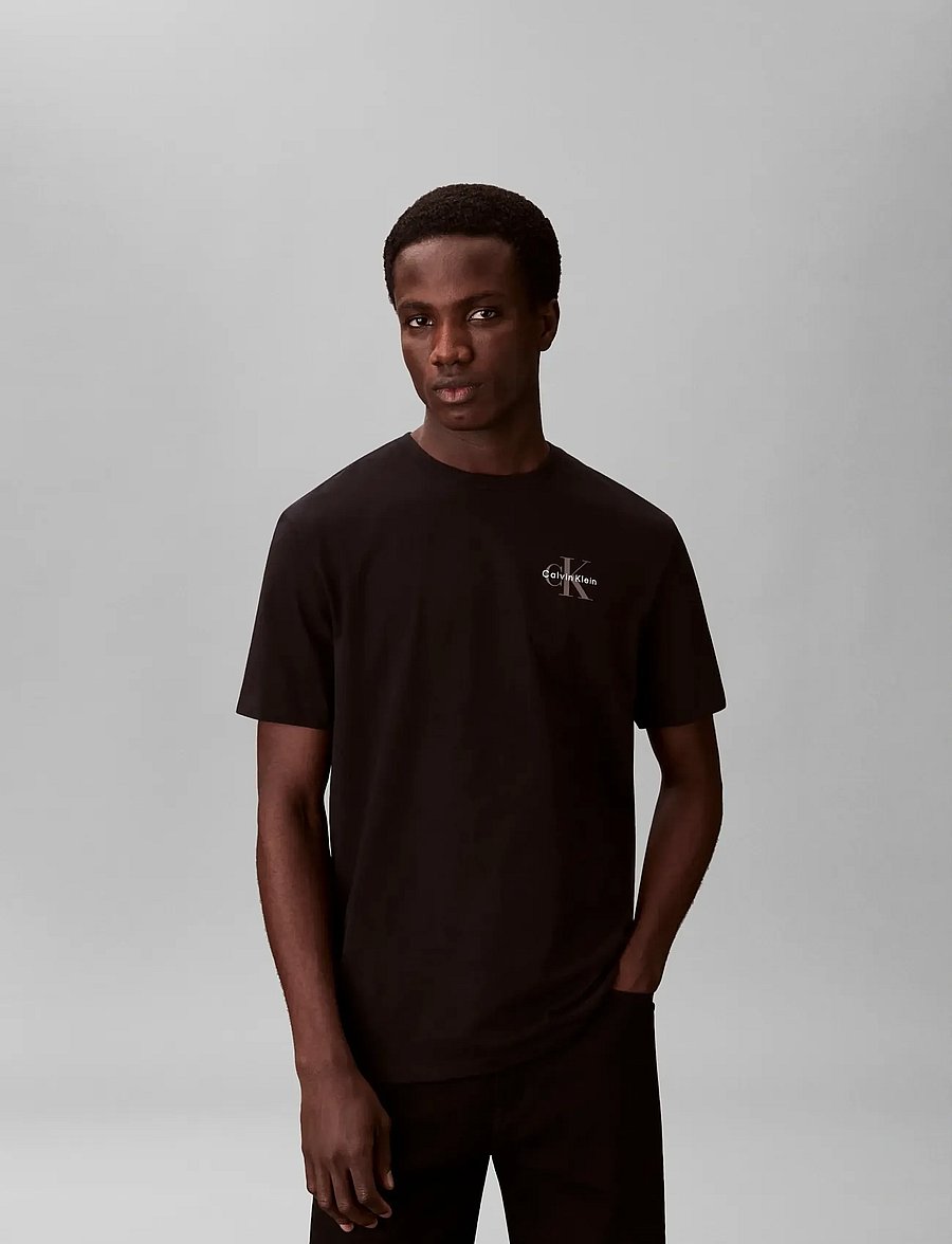 Calvin Klein Jeans - SS 30S CLASSIC MICRO MONOLOGO TE - kurzärmelige t-shirts - black bright white - 3