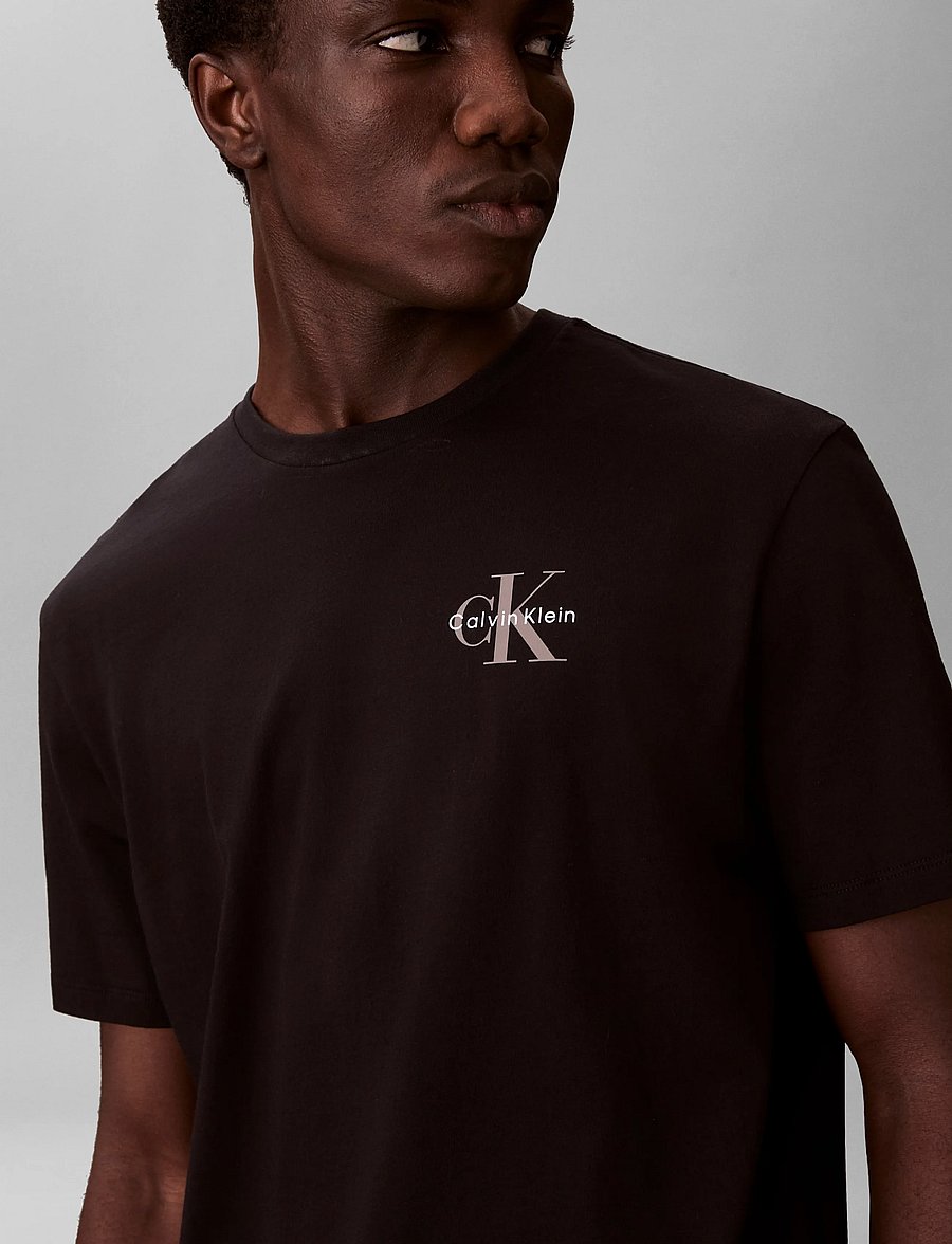 Calvin Klein Jeans - SS 30S CLASSIC MICRO MONOLOGO TE - kurzärmelige t-shirts - black bright white - 4