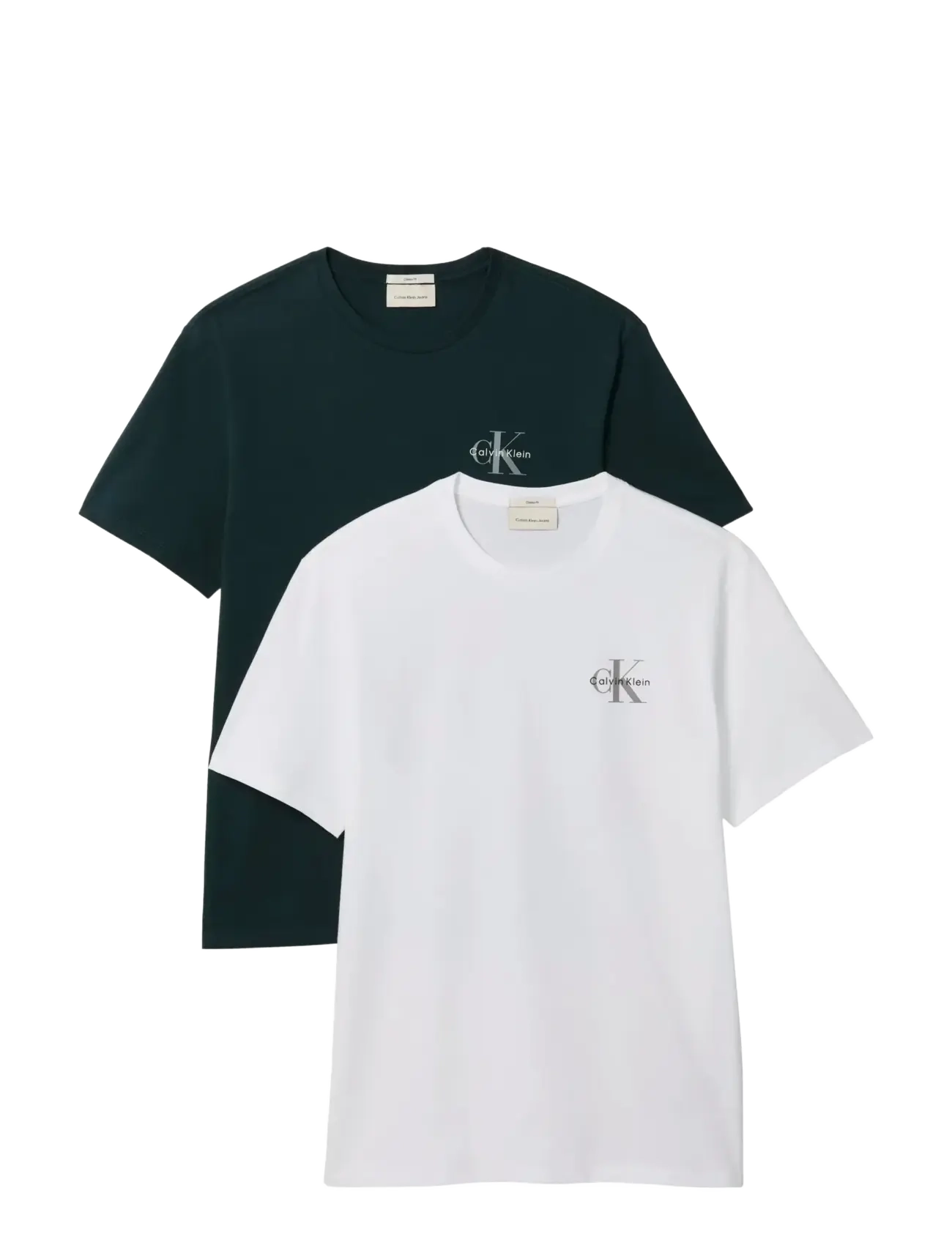 Calvin Klein Jeans SS 30S CLASSIC MICRO MONOLOGO TE - Calvin Klein Jeans - BRIGHT WHITE DARK TEAL / white