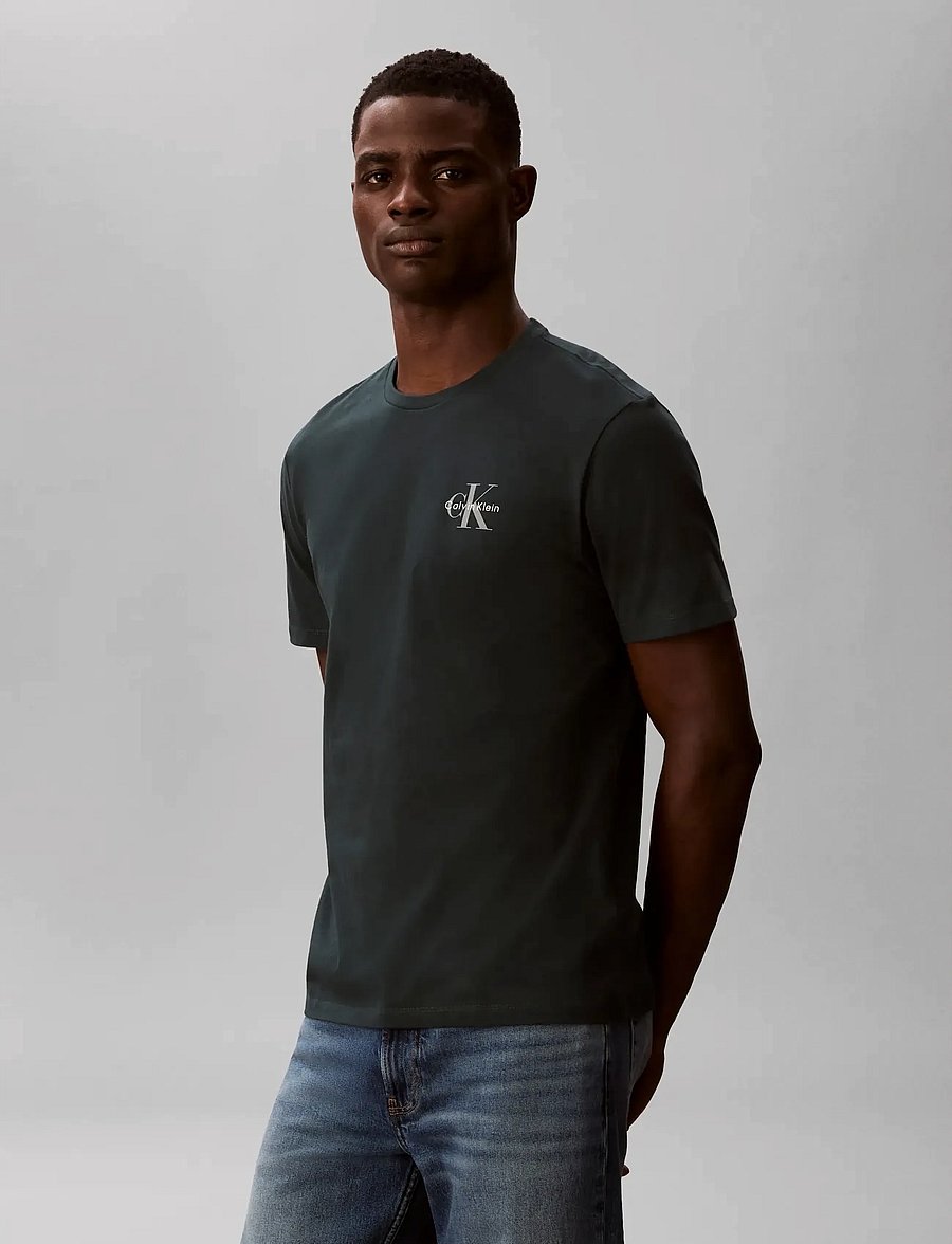 Calvin Klein Jeans - SS 30S CLSSC MICRO MNLGO TEE 2PK - kurzärmelige t-shirts - bright white dark teal - 4