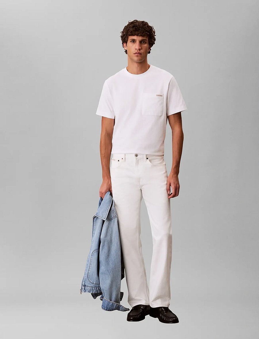 Calvin Klein Jeans - SS 20S JERSEY EASY COIN POCKET T - short-sleeved t-shirts - bright white - 0
