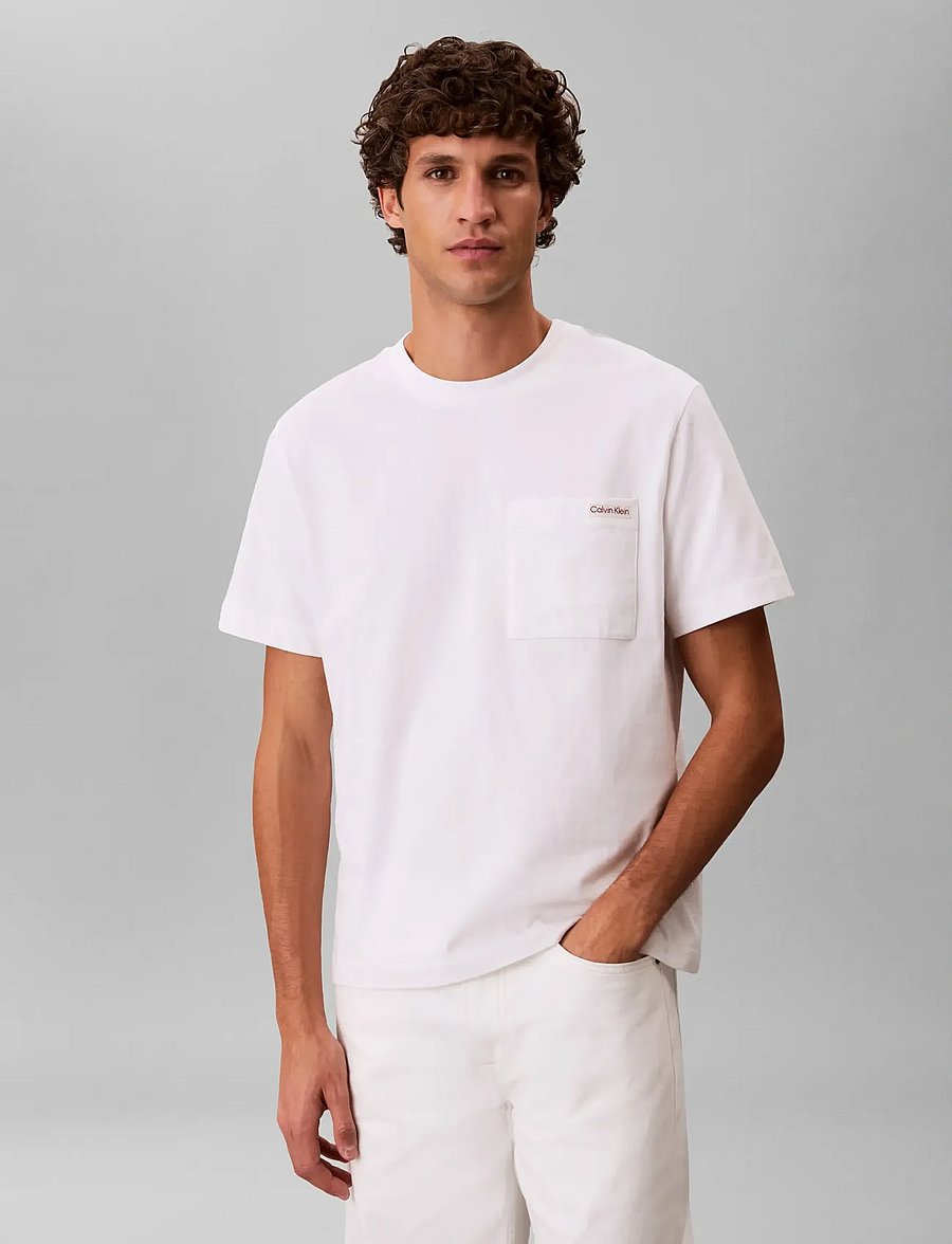 Calvin Klein Jeans - SS 20S JERSEY EASY COIN POCKET T - short-sleeved t-shirts - bright white - 3
