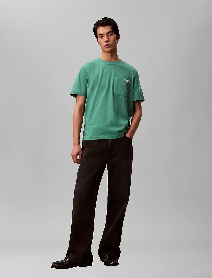 Calvin Klein Jeans - SS 20S JERSEY EASY COIN POCKET T - short-sleeved t-shirts - wild green - 0
