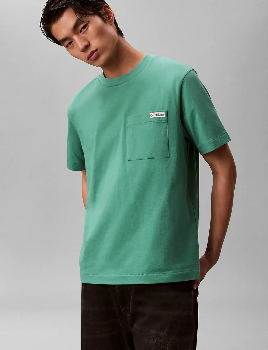 Calvin Klein Jeans - SS 20S JERSEY EASY COIN POCKET T - short-sleeved t-shirts - wild green - 4