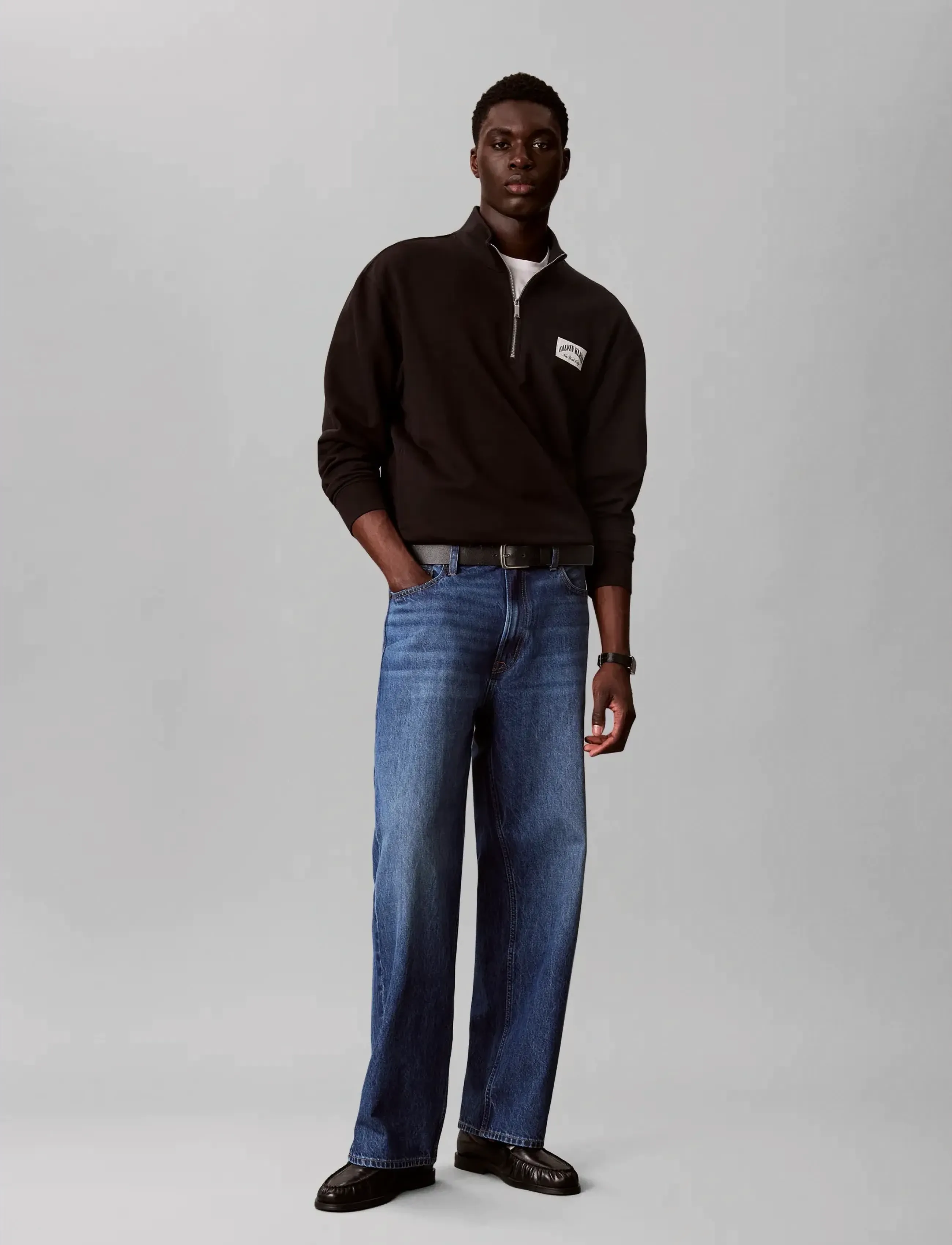 Calvin Klein Jeans LS EU 350TERRY COLLEGIATE BADGE - Sweatshirts - BLACK / black