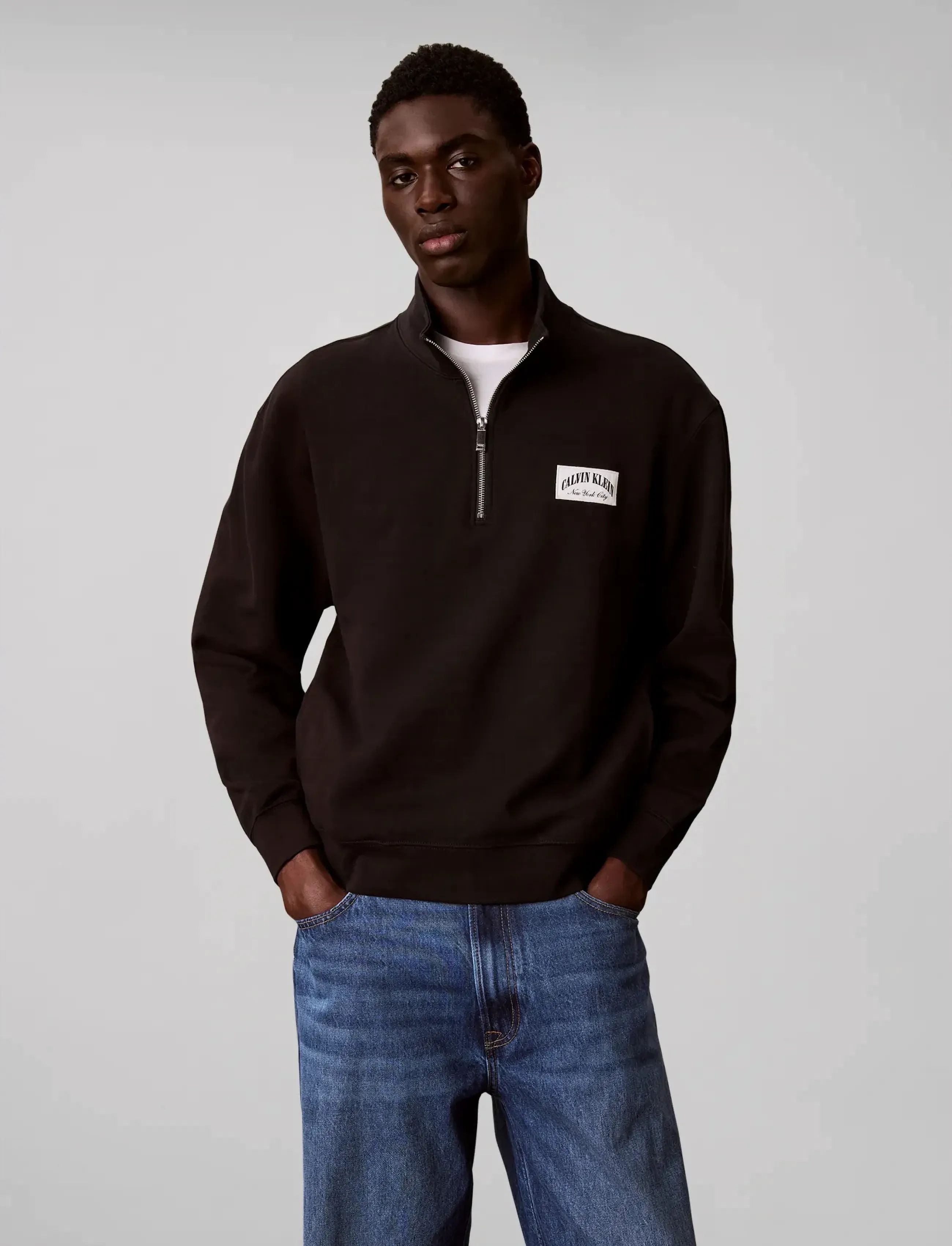 Calvin Klein Jeans - LS EU 350TERRY COLLEGIATE BADGE - shop efter stil - black - 3