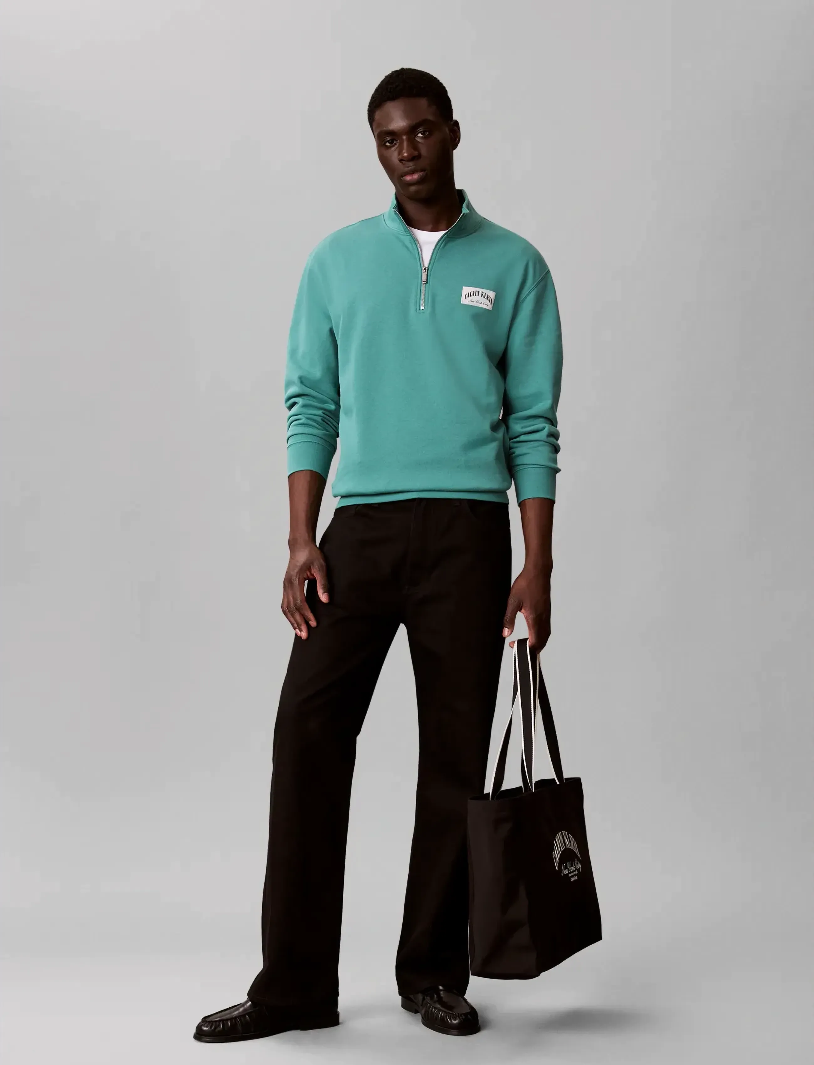 Calvin Klein Jeans LS EU 350TERRY COLLEGIATE BADGE - Calvin Klein Jeans - WILD GREEN / green