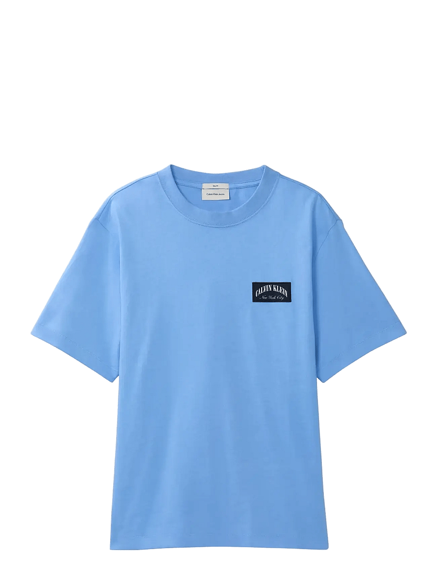 Calvin Klein Jeans - SS 20S EASY COLLEGIATE BADGE TEE - kurzärmelige t-shirts - blue descent - 1