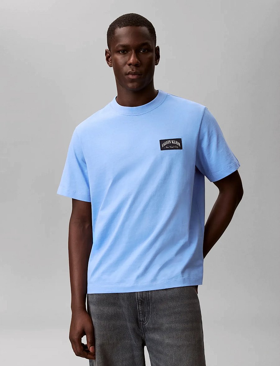 Calvin Klein Jeans - SS 20S EASY COLLEGIATE BADGE TEE - kurzärmelige t-shirts - blue descent - 3