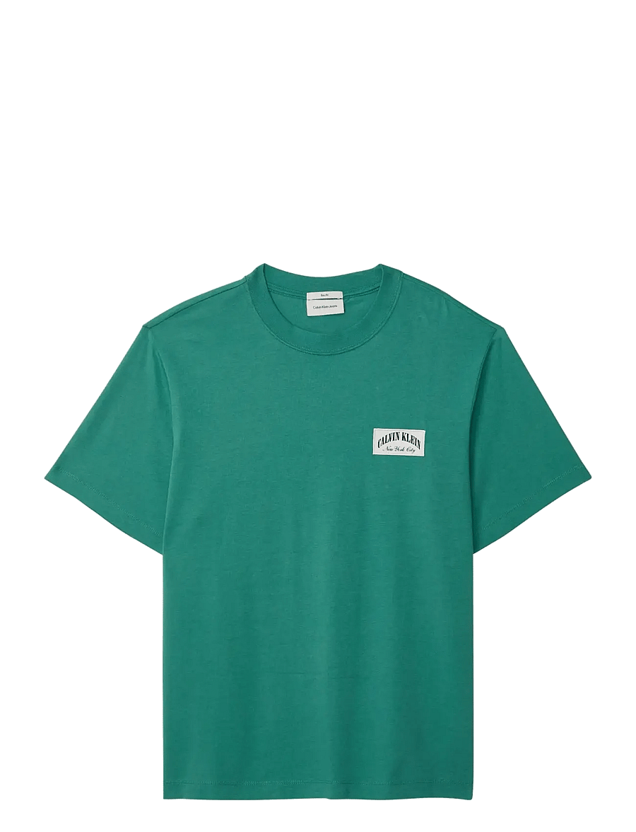 Calvin Klein Jeans - SS 20S EASY COLLEGIATE BADGE TEE - kortærmede t-shirts - wild green - 1