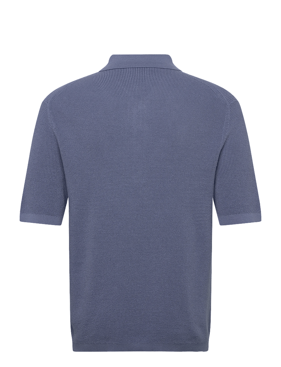 Calvin Klein Jeans - SS COTTON WAFFLE POLO COLLARSWTR - knitted polos - dusty sailor blue - 2