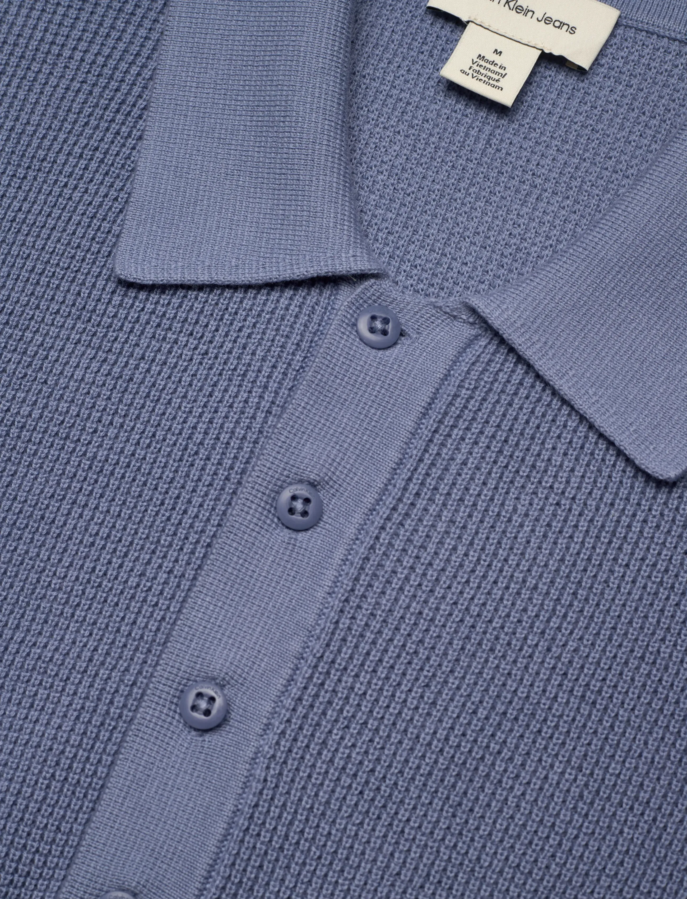 Calvin Klein Jeans - SS COTTON WAFFLE POLO COLLARSWTR - polostrik - dusty sailor blue - 5