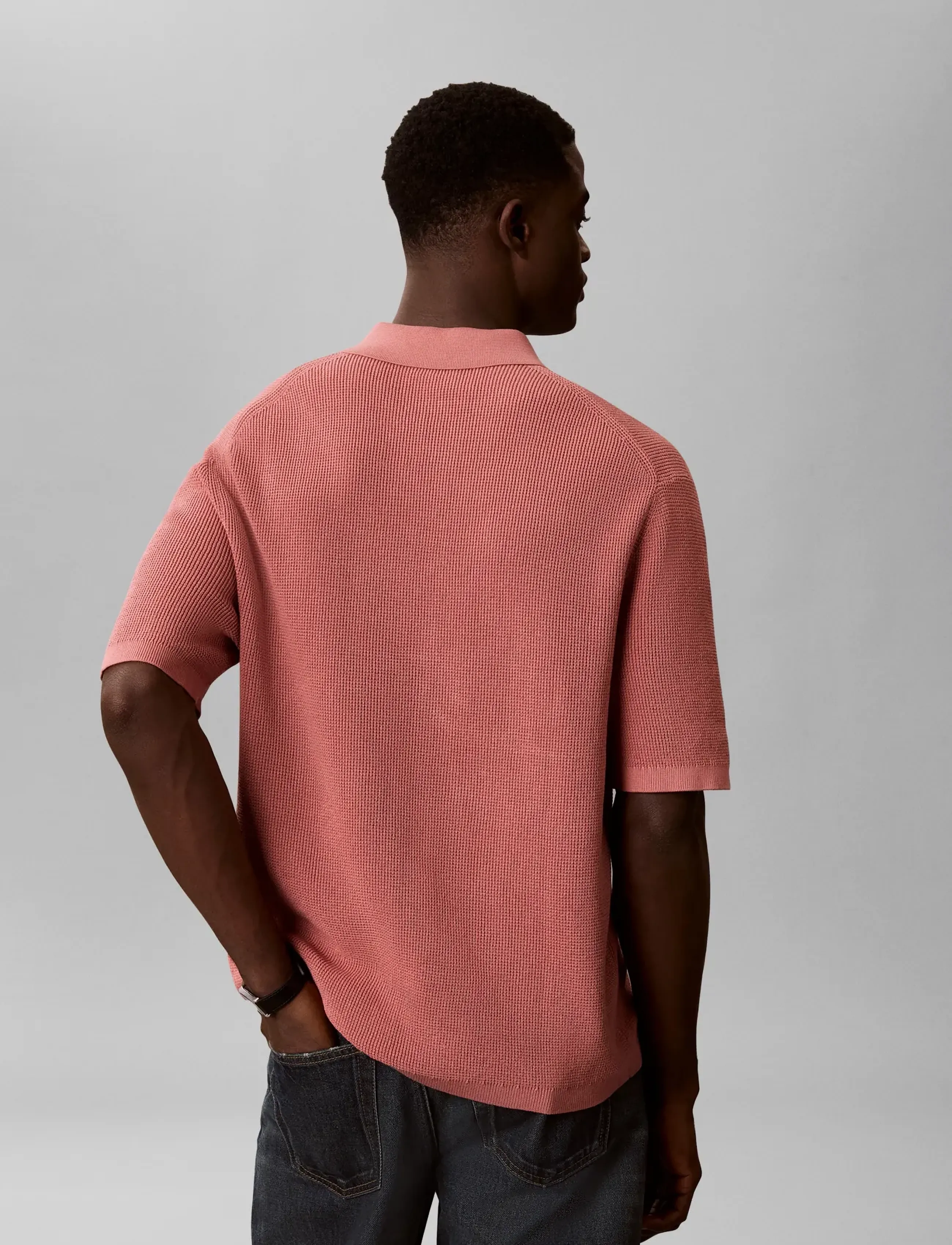Calvin Klein Jeans - SS COTTON WAFFLE POLO COLLARSWTR - polostrik - light mahogany - 2