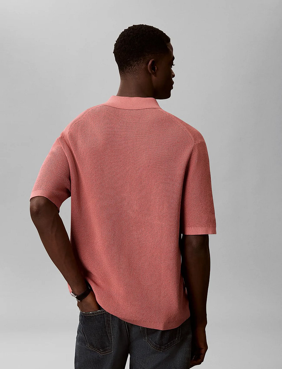Calvin Klein Jeans - SS COTTON WAFFLE POLO COLLARSWTR - polostrik - light mahogany - 2