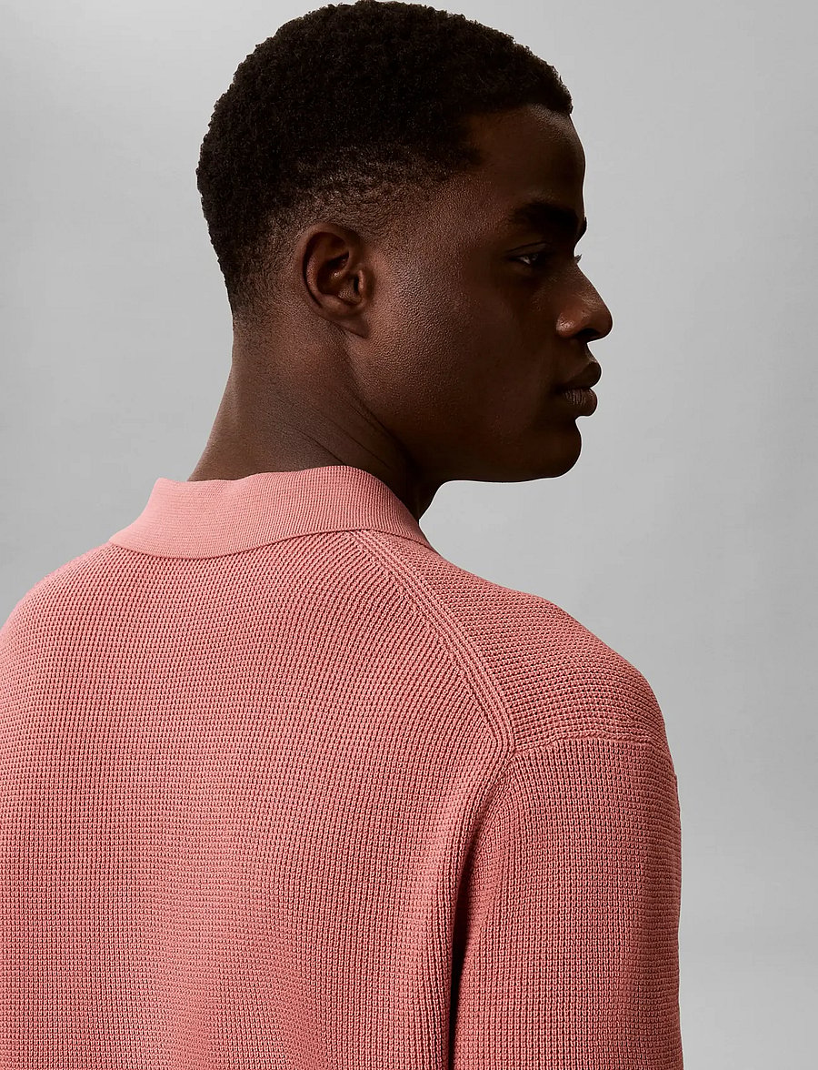 Calvin Klein Jeans - SS COTTON WAFFLE POLO COLLARSWTR - polostrik - light mahogany - 4