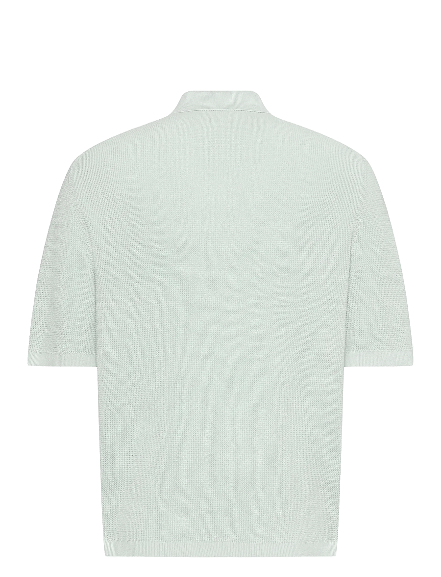 Calvin Klein Jeans - SS COTTON WAFFLE POLO COLLARSWTR - knitted polos - pale meadow - 2