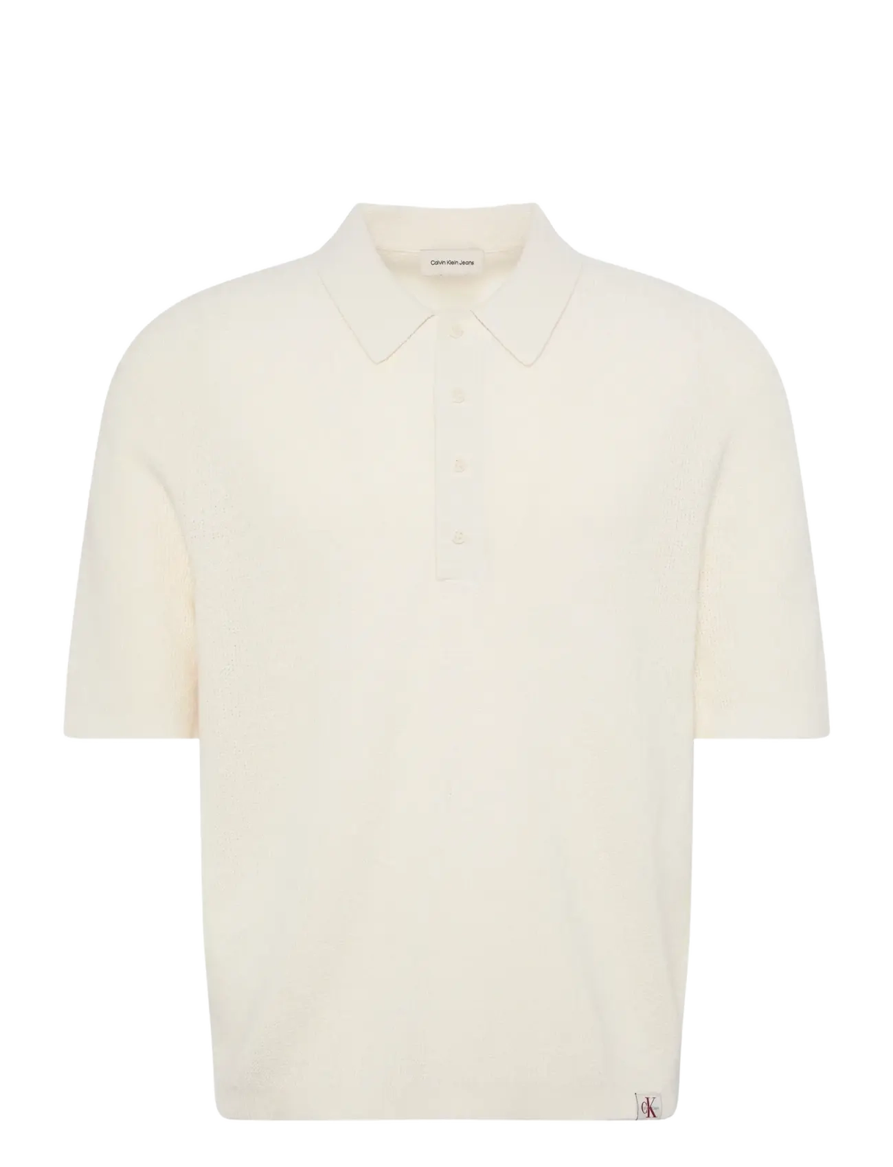 Calvin Klein Jeans - SS COTTON WAFFLE POLO COLLARSWTR - polostrik - tofu - 1
