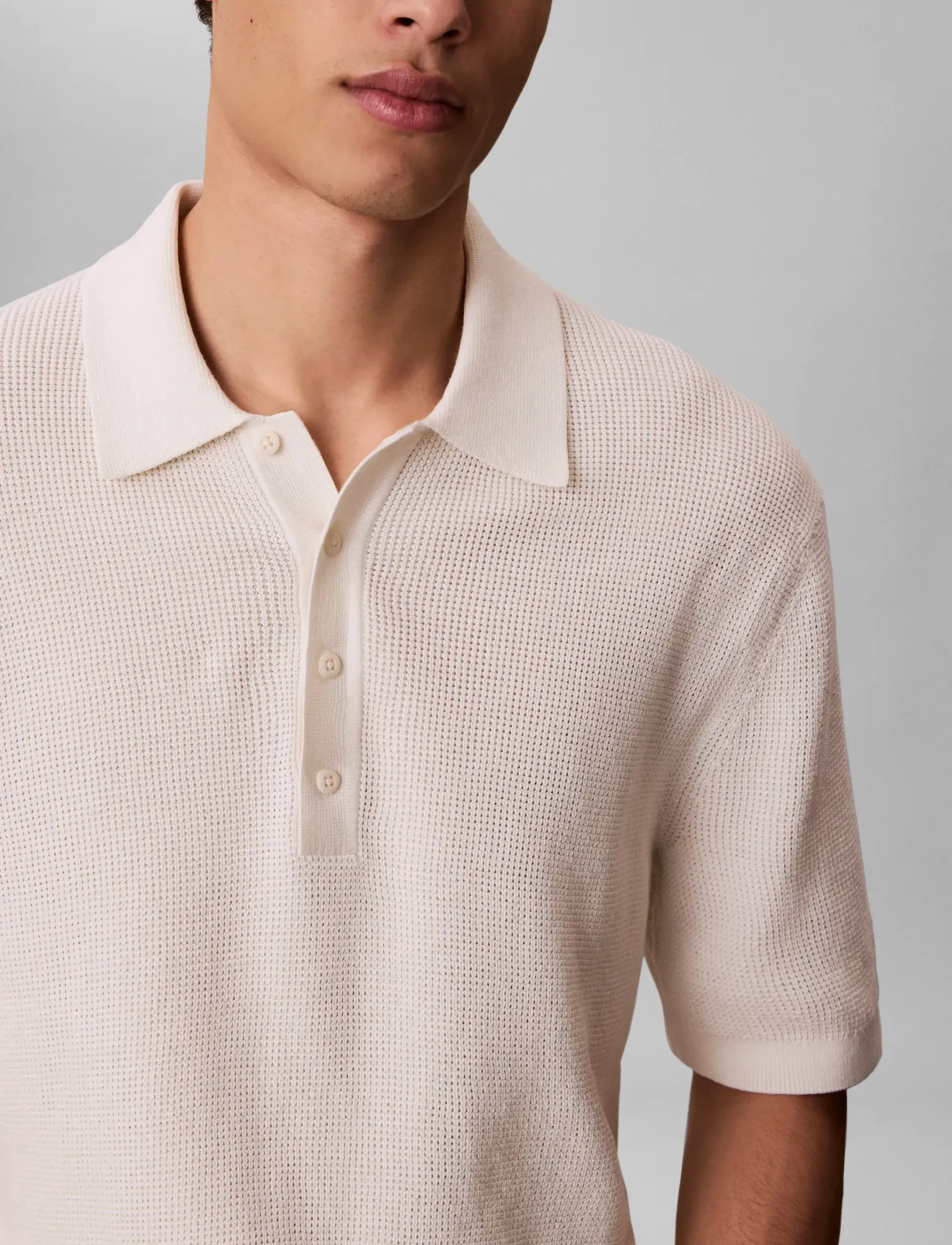 Calvin Klein Jeans - SS COTTON WAFFLE POLO COLLARSWTR - polostrik - tofu - 5