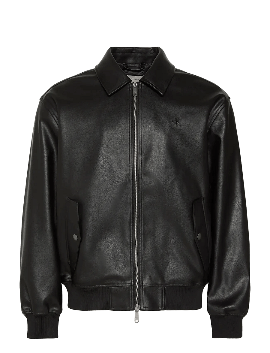 Calvin Klein Jeans - LS FAUX LEATHER BOMBER JACKET - forårsjakker - black - 1