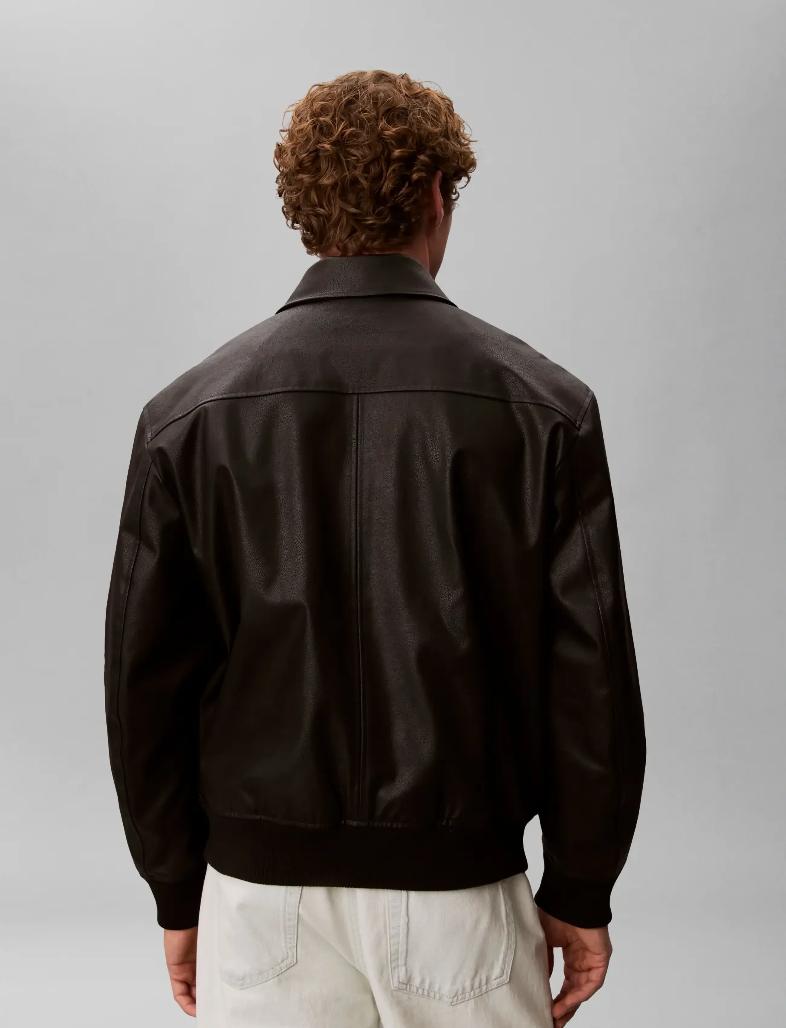 Calvin Klein Jeans - LS FAUX LEATHER BOMBER JACKET - forårsjakker - black - 2