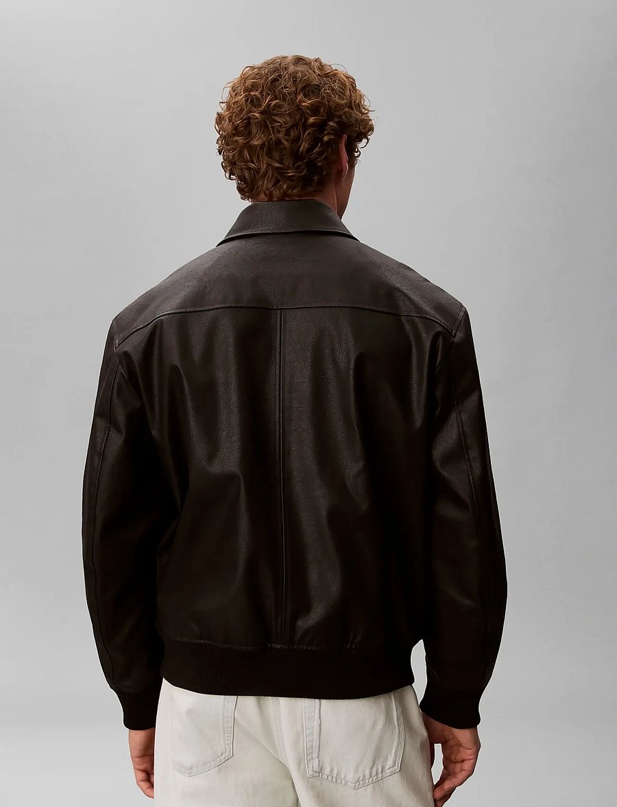 Calvin Klein Jeans - LS FAUX LEATHER BOMBER JACKET - forårsjakker - black - 2