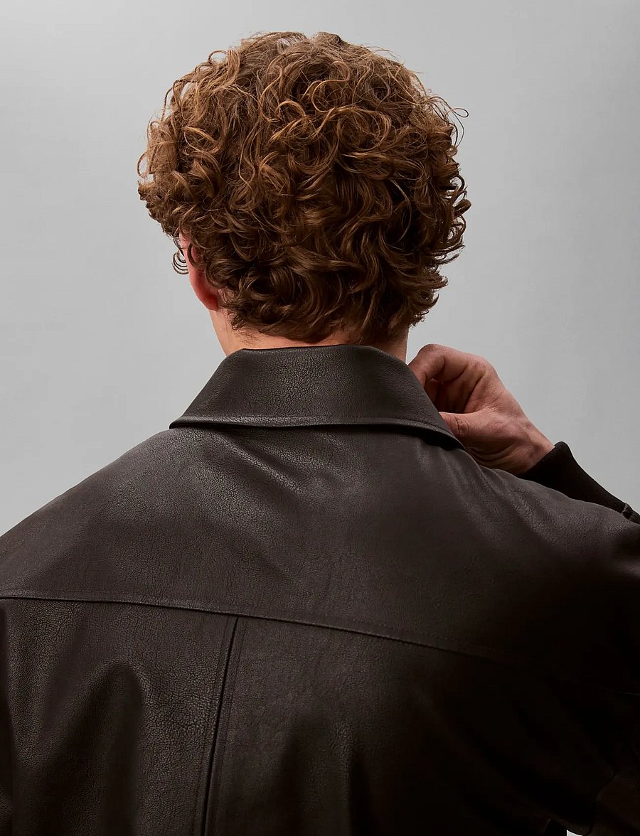 Calvin Klein Jeans - LS FAUX LEATHER BOMBER JACKET - forårsjakker - black - 4