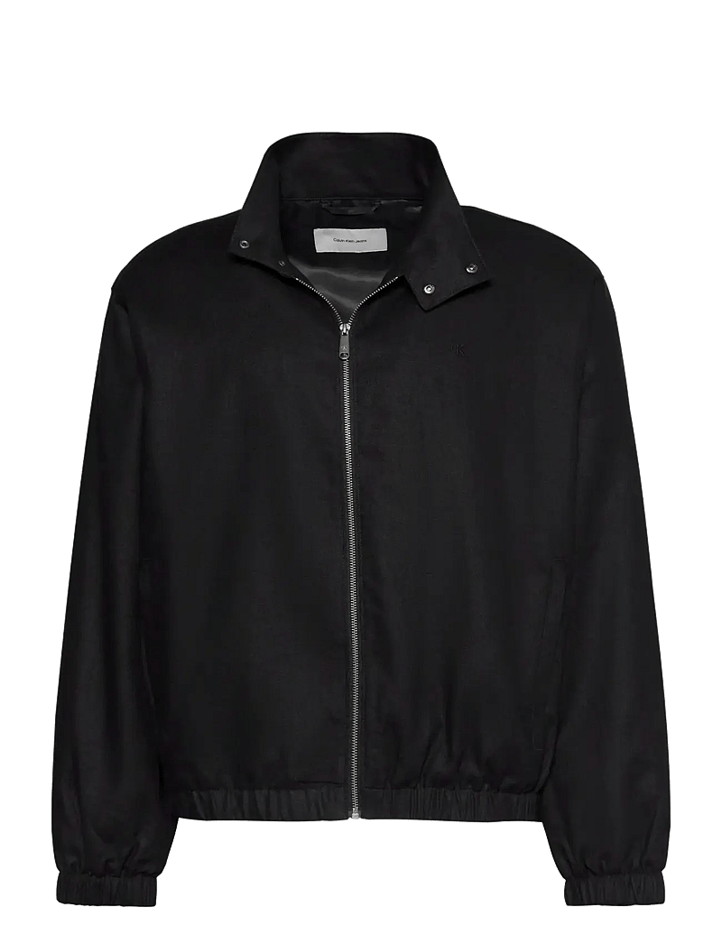 Calvin Klein Jeans - LS LINEN HARRINGTON JKT - forårsjakker - black - 1