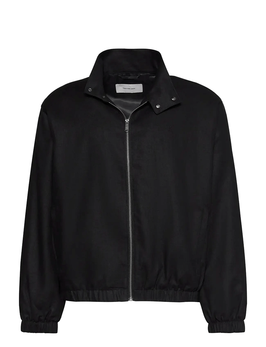 Calvin Klein Jeans - LS LINEN HARRINGTON JKT - vestes de printemps - black - 1