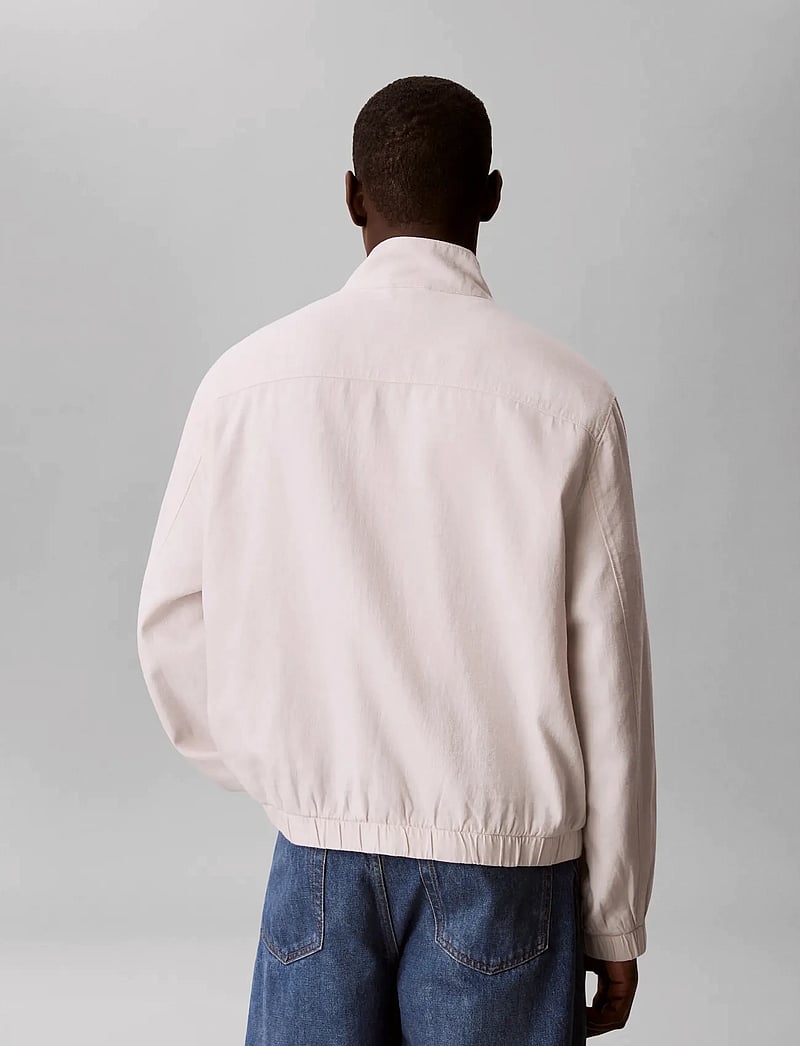 Calvin Klein Jeans - LS LINEN HARRINGTON JKT - forårsjakker - white sand - 2