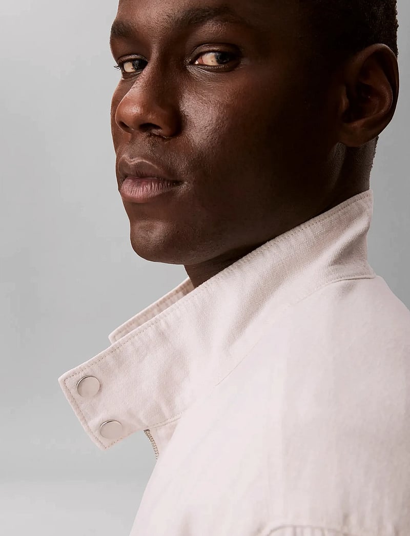Calvin Klein Jeans - LS LINEN HARRINGTON JKT - forårsjakker - white sand - 5