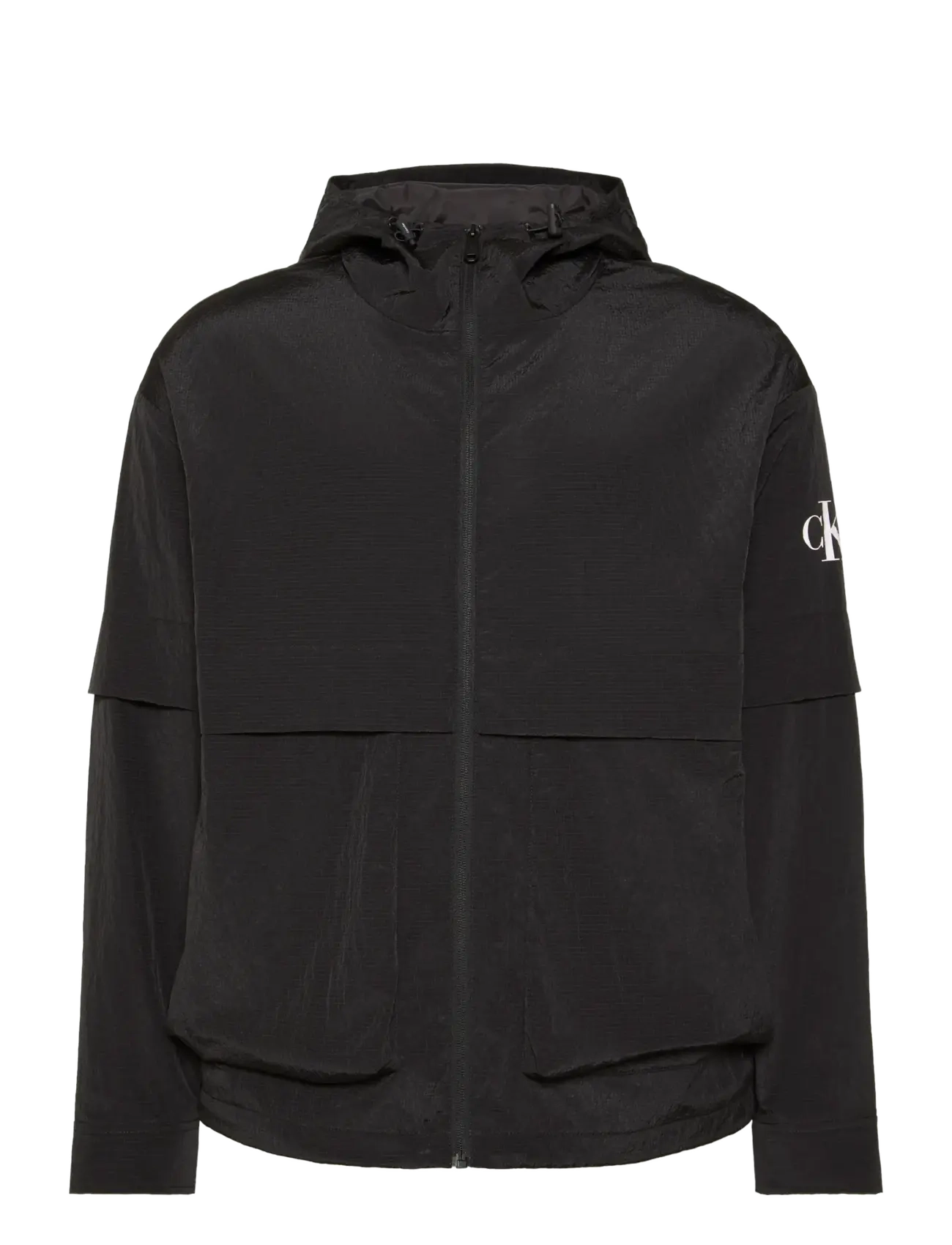 Calvin Klein Jeans LS RIPSTOP HOODED FLANGE WINDBRE - Calvin Klein Jeans - BLACK / black