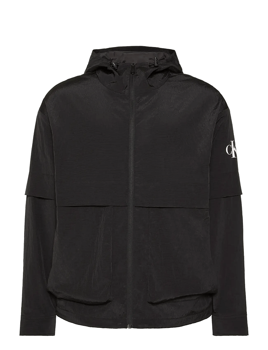 Calvin Klein Jeans - LS RIPSTOP HOODED FLANGE WINDBRE - herbstjacken - black - 1