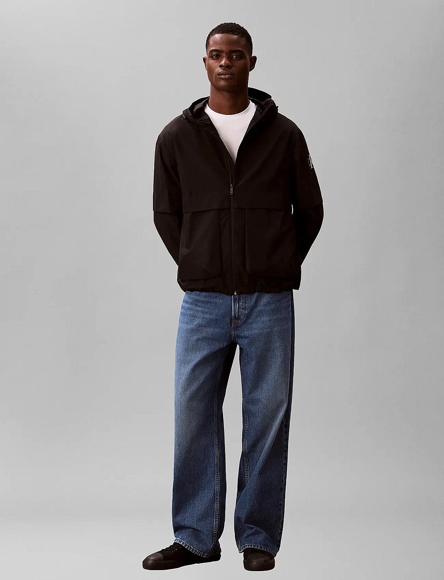 Calvin Klein Jeans - LS RIPSTOP HOODED FLANGE WINDBRE - herbstjacken - black - 0