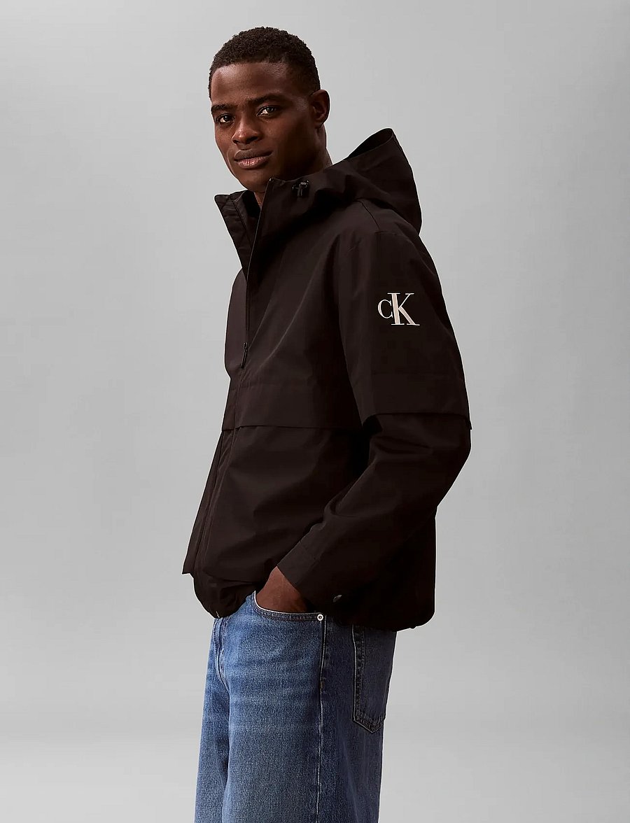 Calvin Klein Jeans - LS RIPSTOP HOODED FLANGE WINDBRE - herbstjacken - black - 4