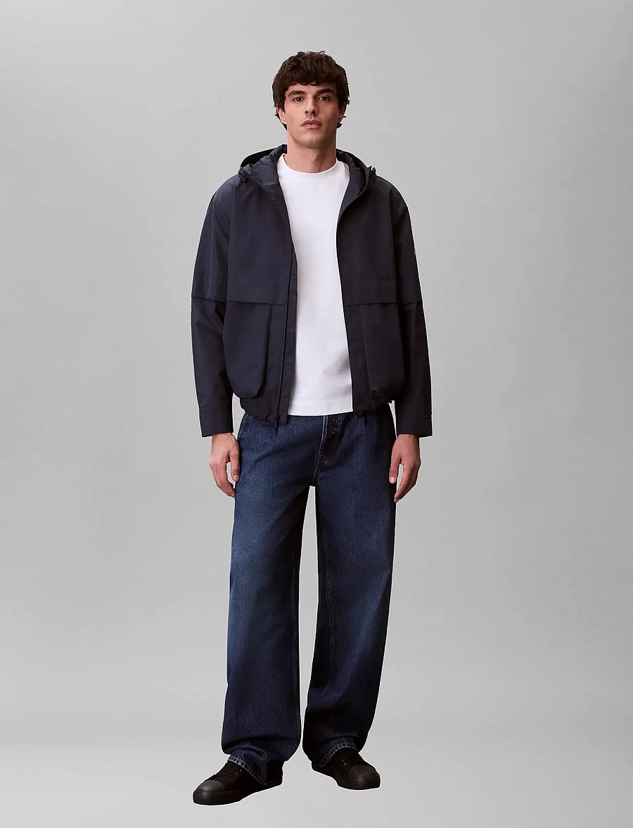 Calvin Klein Jeans - LS RIPSTOP HOODED FLANGE WINDBRE - herbstjacken - blue nights - 0