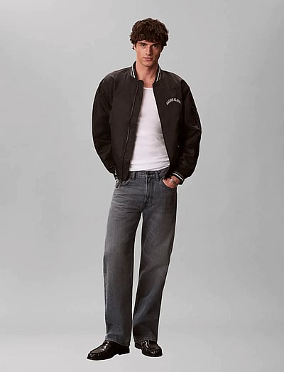 Calvin Klein Jeans LS UNFILLED NYLON TIPPED GRAPHIC - Outerwear - BLACK / black