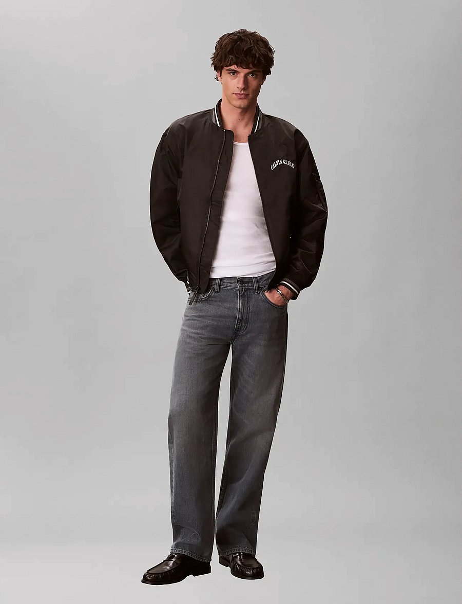 Calvin Klein Jeans - LS UNFILLED NYLON TIPPED GRAPHIC - bomberjakker - black - 0