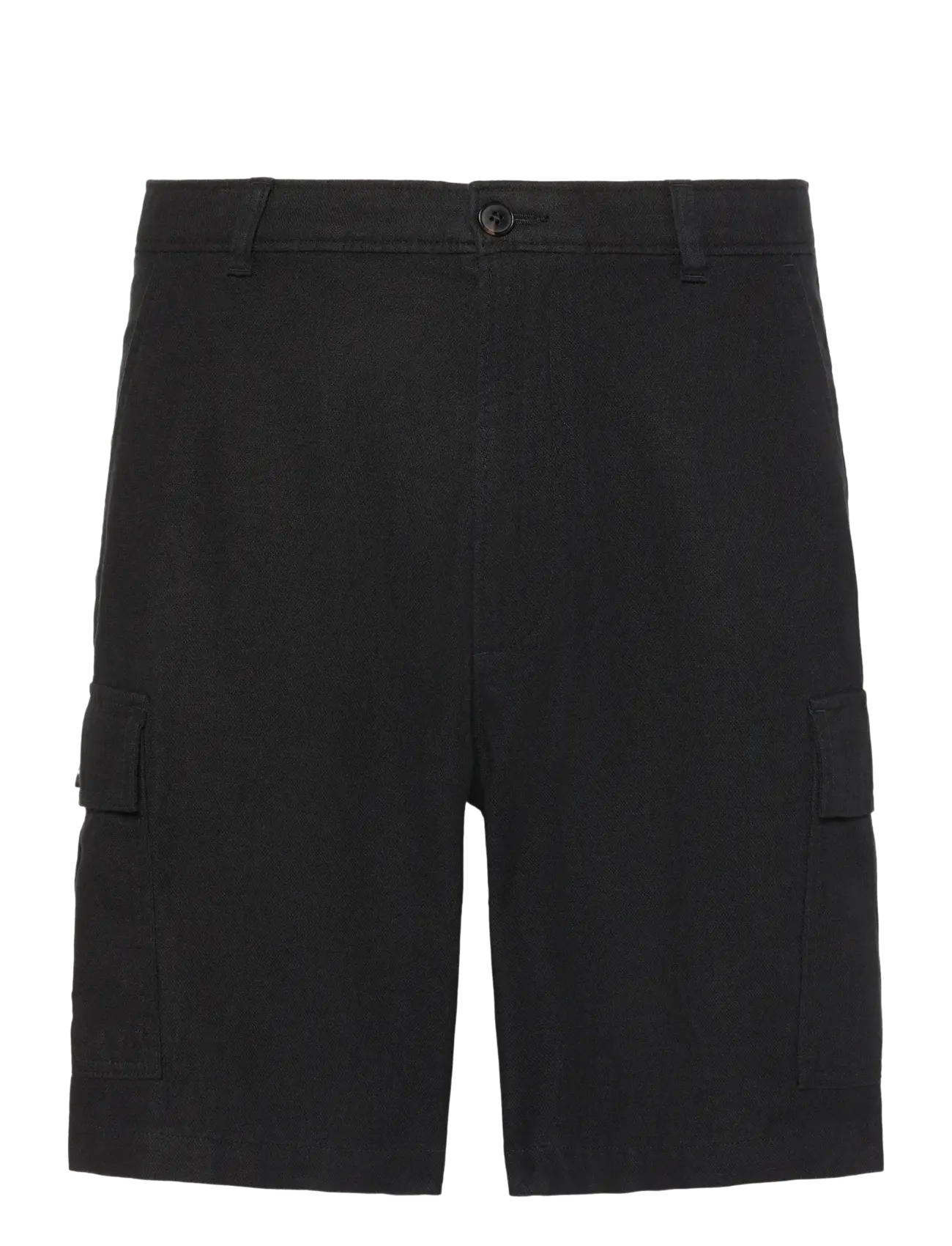 Calvin Klein Jeans 9 IN LINEN CARGO SHORT - Shortsit - BLACK / black