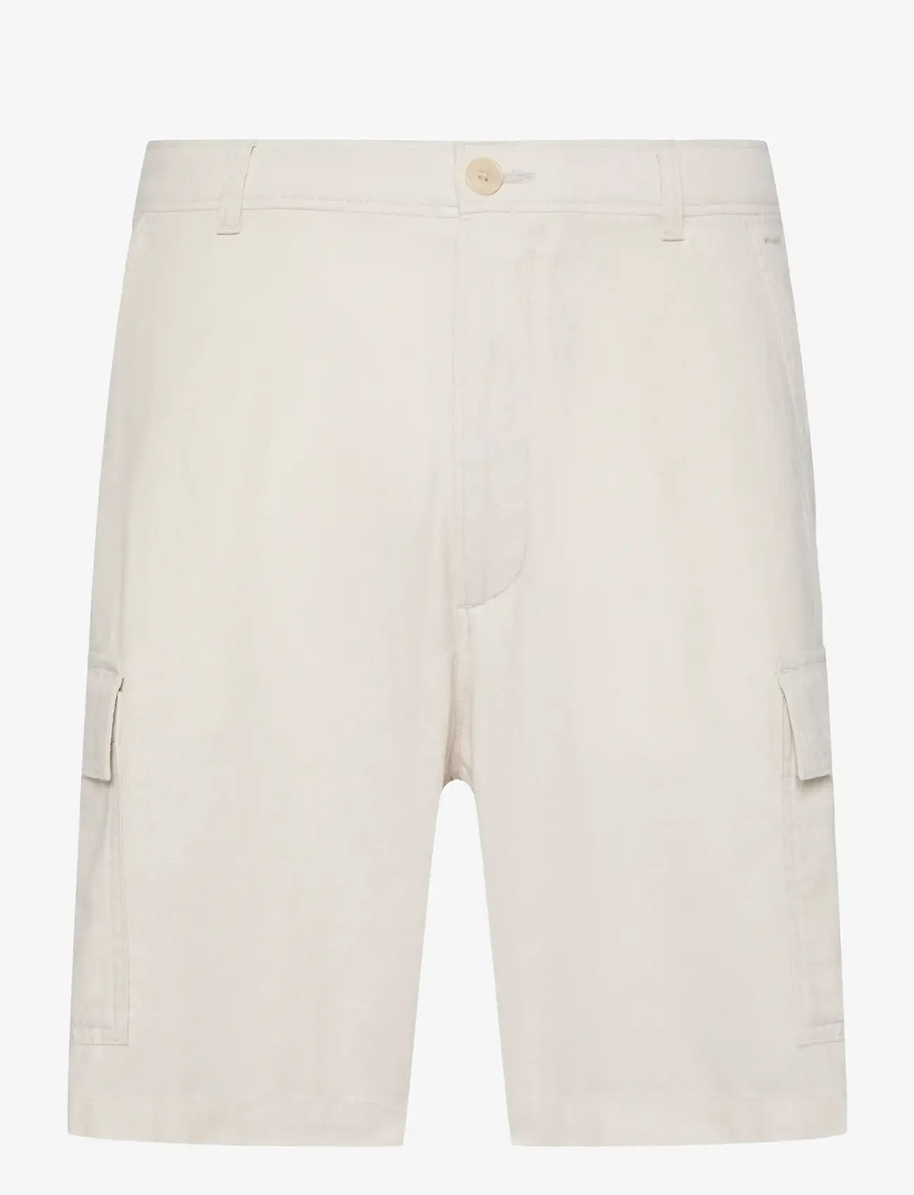 Calvin Klein Jeans - 9 IN LINEN CARGO SHORT - hørshorts - white sand - 1