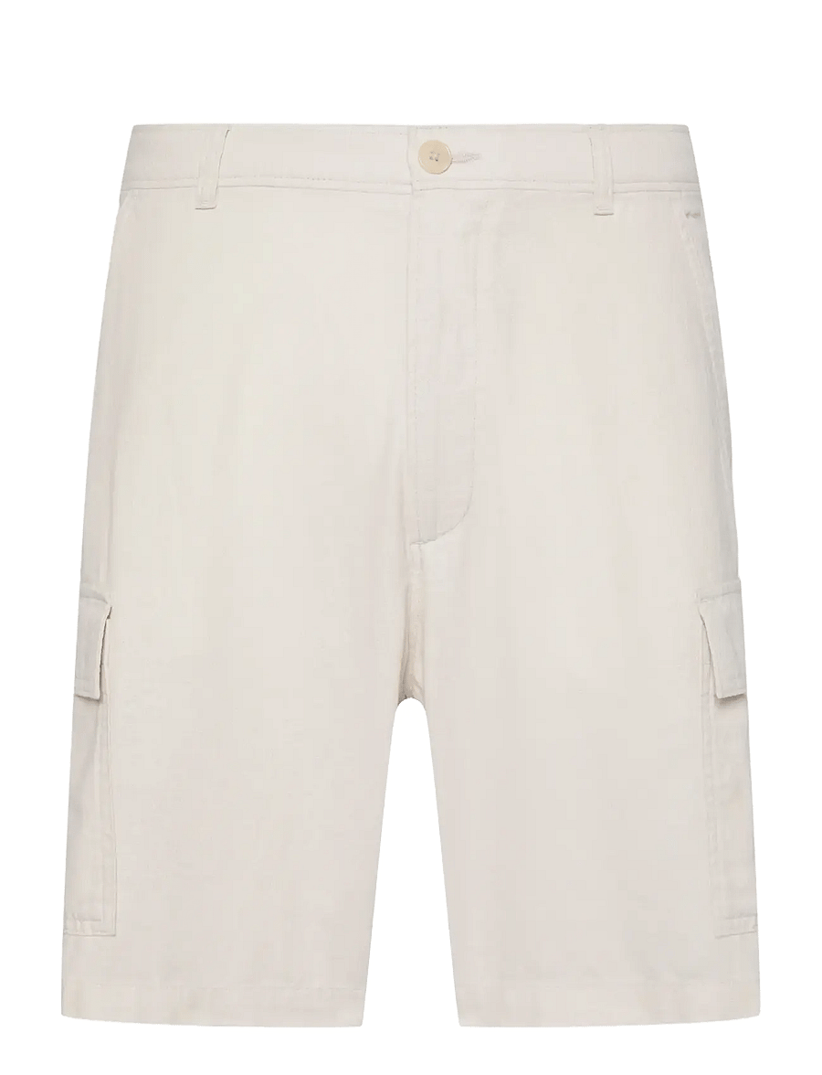 Calvin Klein Jeans - 9 IN LINEN CARGO SHORT - pellavashortsit - white sand - 1