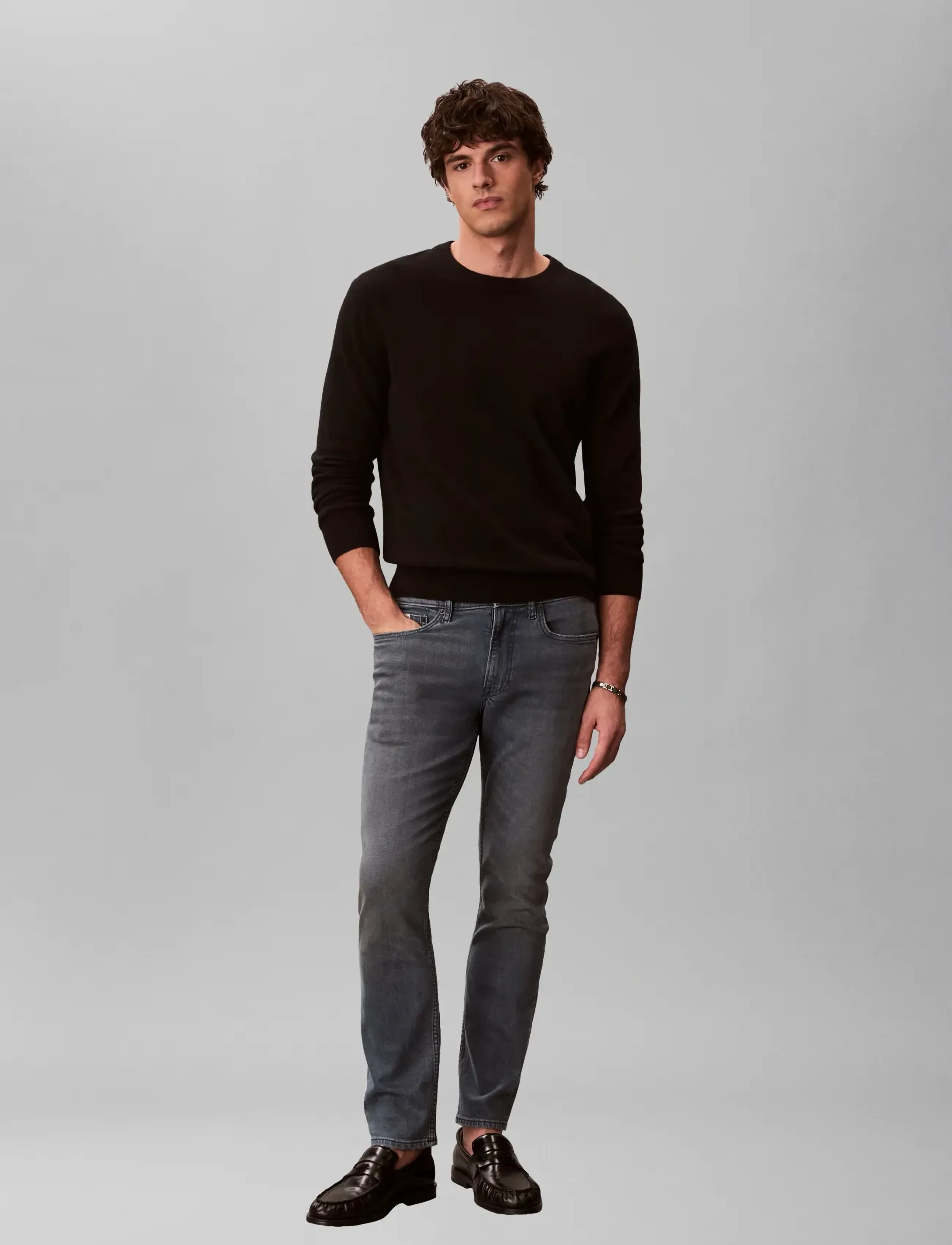 Calvin Klein Jeans SLIM BLUE ASH STONE - Tänavastiil - BLUE ASH STONE / blue