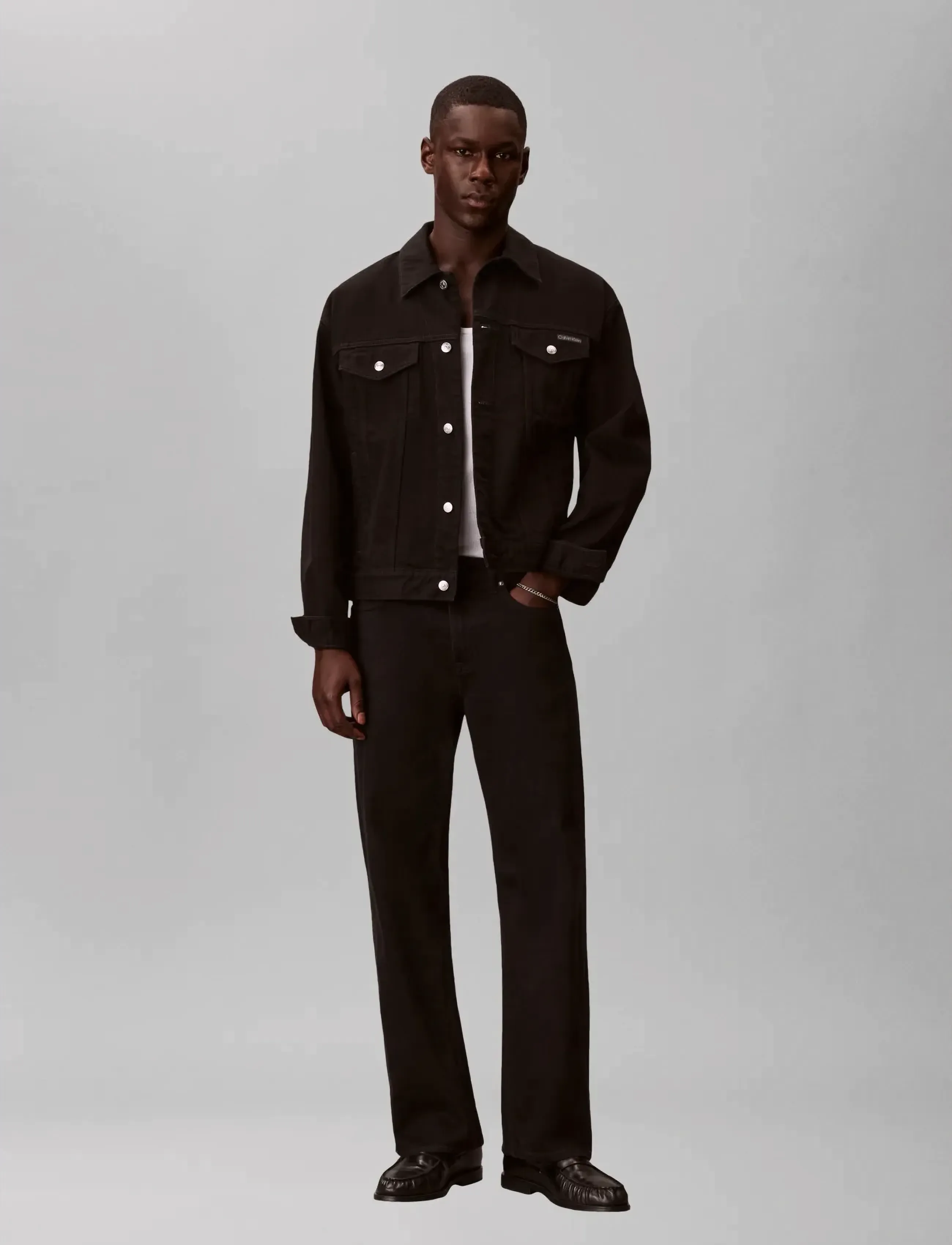 Calvin Klein Jeans 90S Ck Classic Black Trucker, L, Black, Denim > Unlined Denim Jackets, Herre