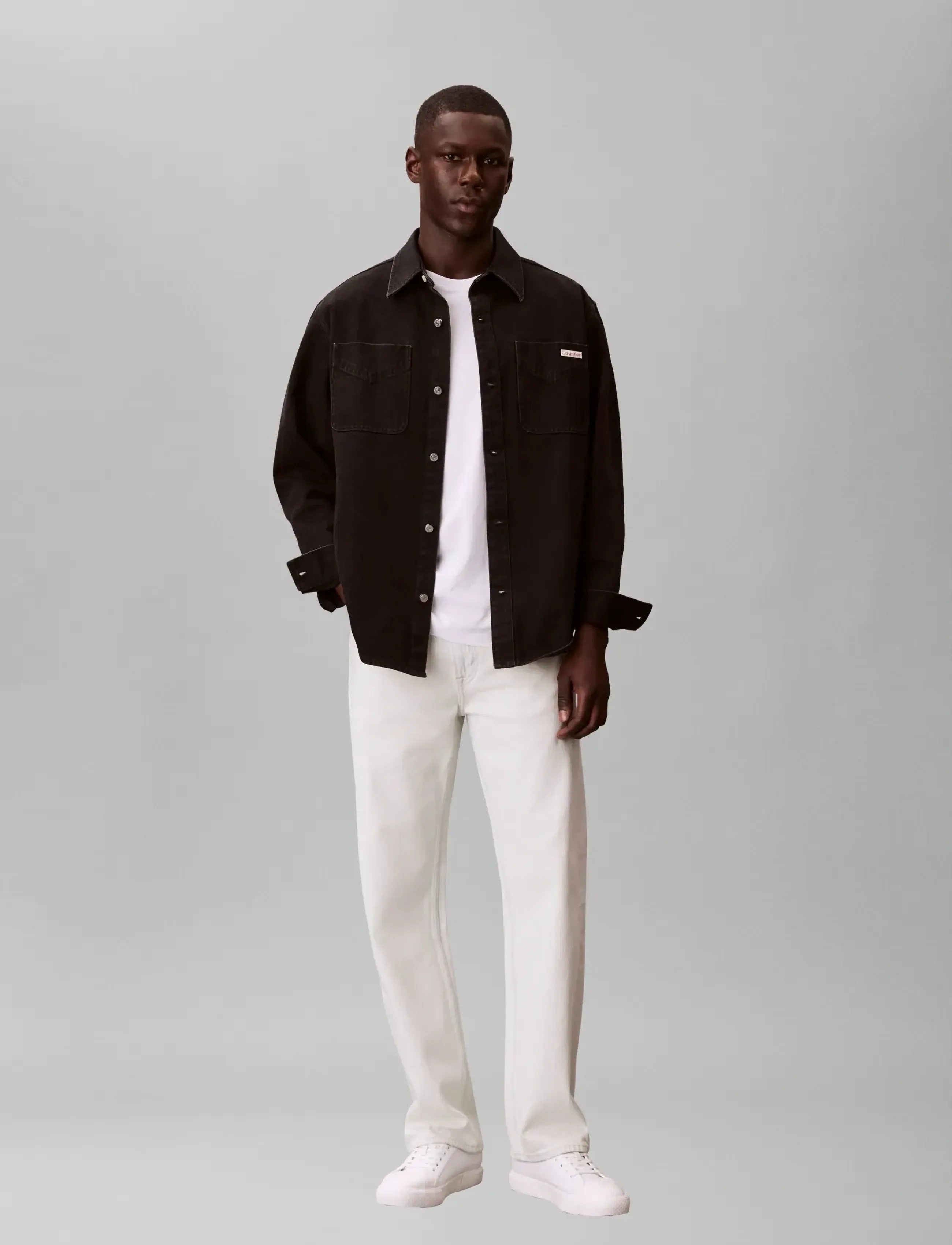 Calvin Klein Jeans 90S JACKSON BLACK STONE OVERSHIR - Denimskjorter - JACKSON BLACK STONE / black