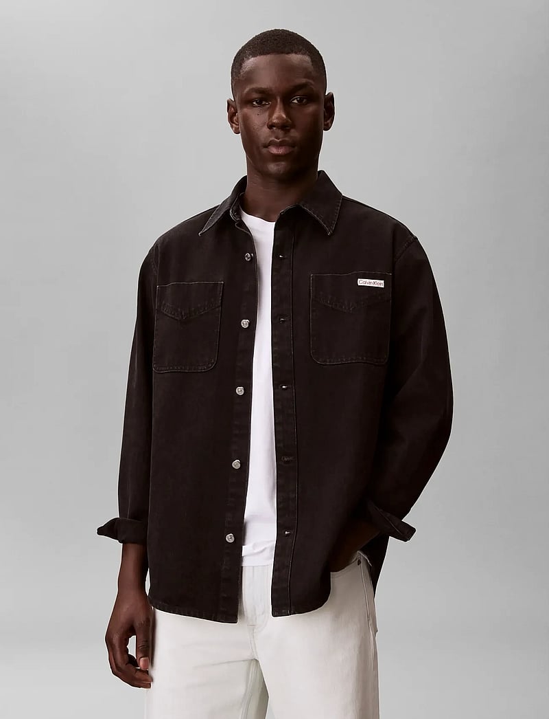 Calvin Klein Jeans - 90S JACKSON BLACK STONE OVERSHIR - teksasärgid - jackson black stone - 3