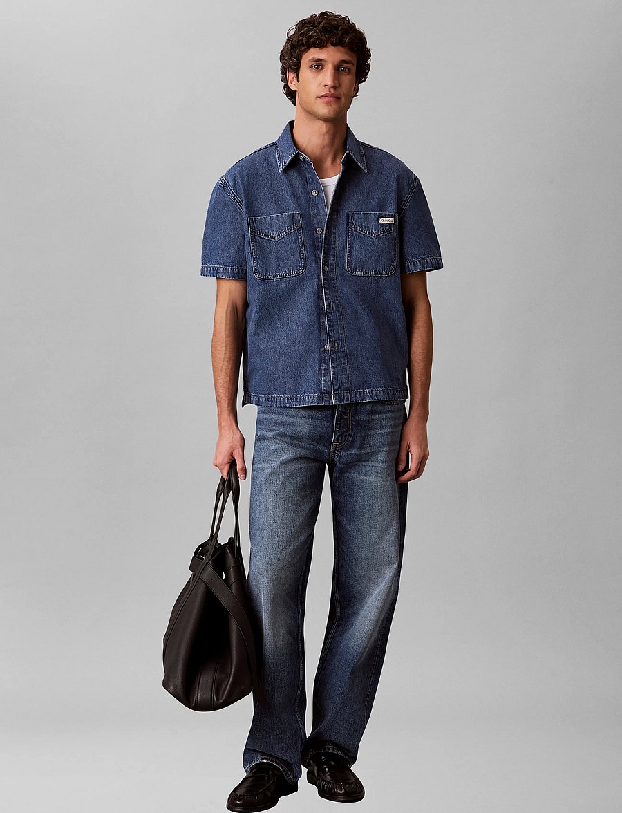 Calvin Klein Jeans - BECKFORD BLUE SHORT SLEEVE SHIRT - teksasärgid - beckford blue - 0