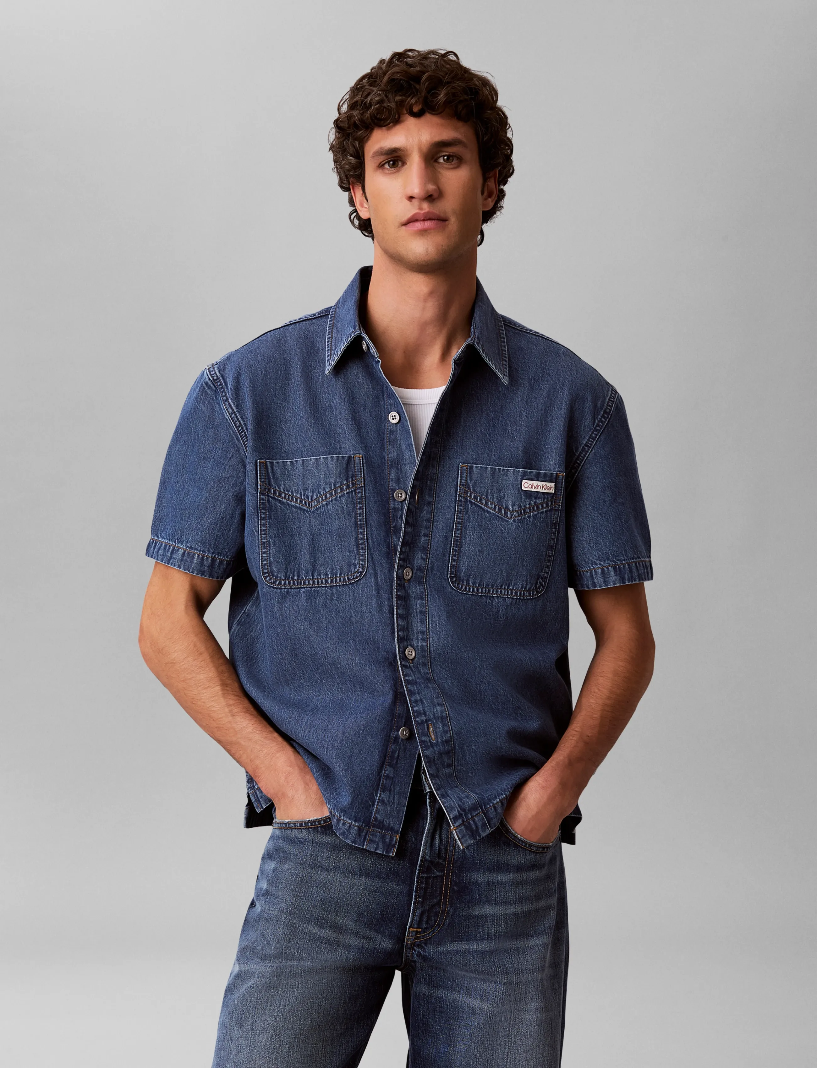 Calvin Klein Jeans - BECKFORD BLUE SHORT SLEEVE SHIRT - denimskjorter - beckford blue - 3