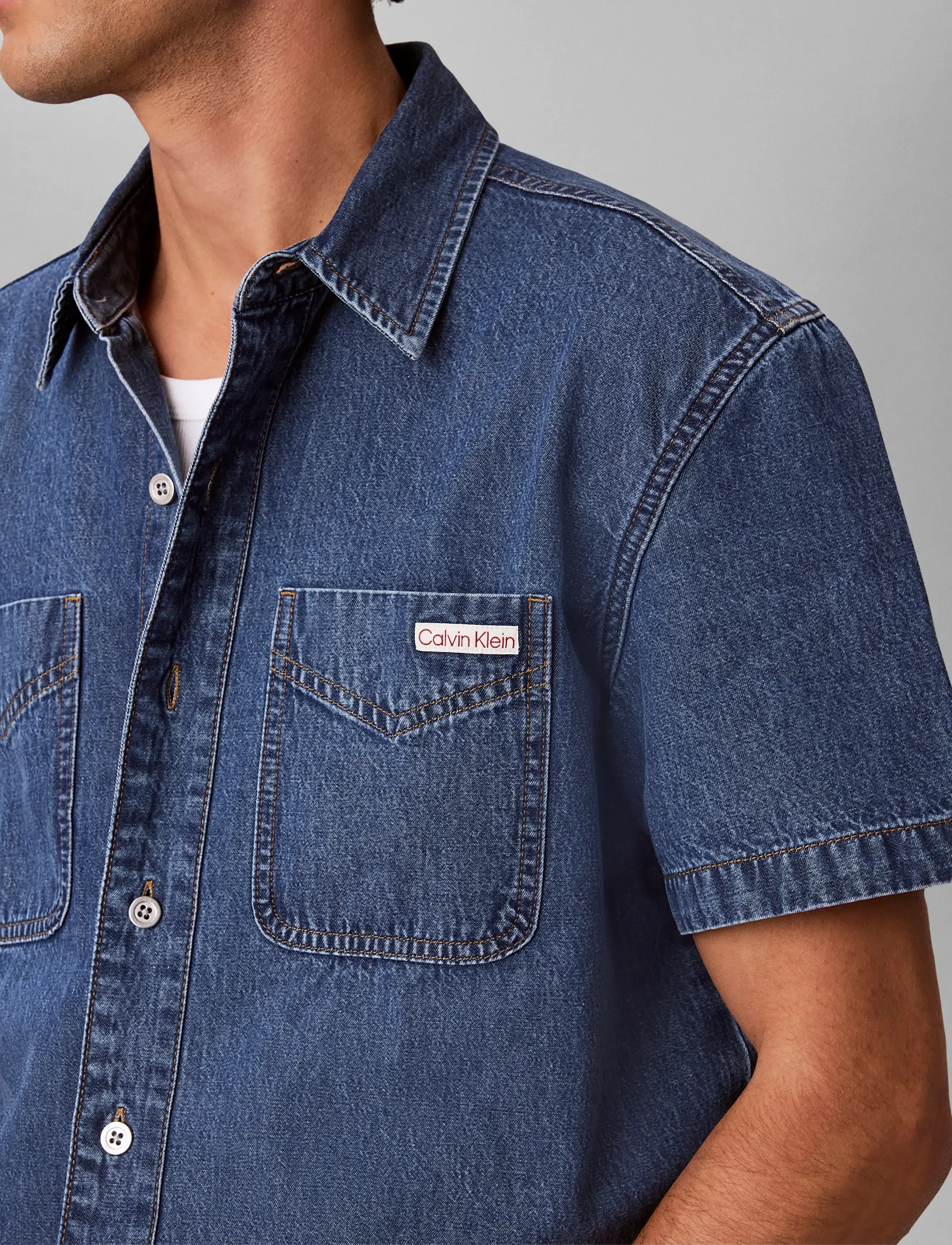 Calvin Klein Jeans - BECKFORD BLUE SHORT SLEEVE SHIRT - denimskjorter - beckford blue - 4